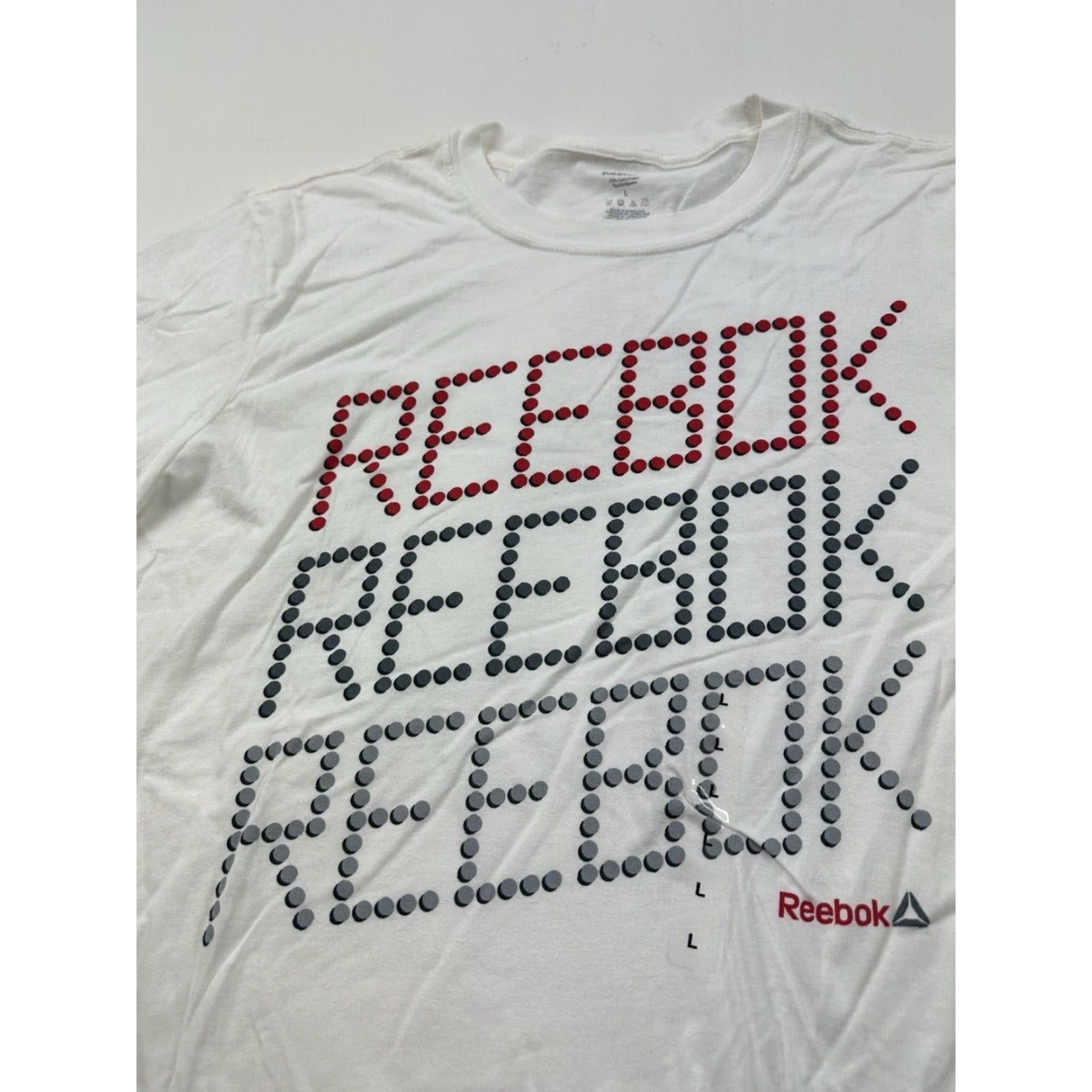 Reebok Reebok Shirt Mens Large White Short Sleeve Spellout Logo Size US L / EU 52-54 / 3 - 3 Thumbnail