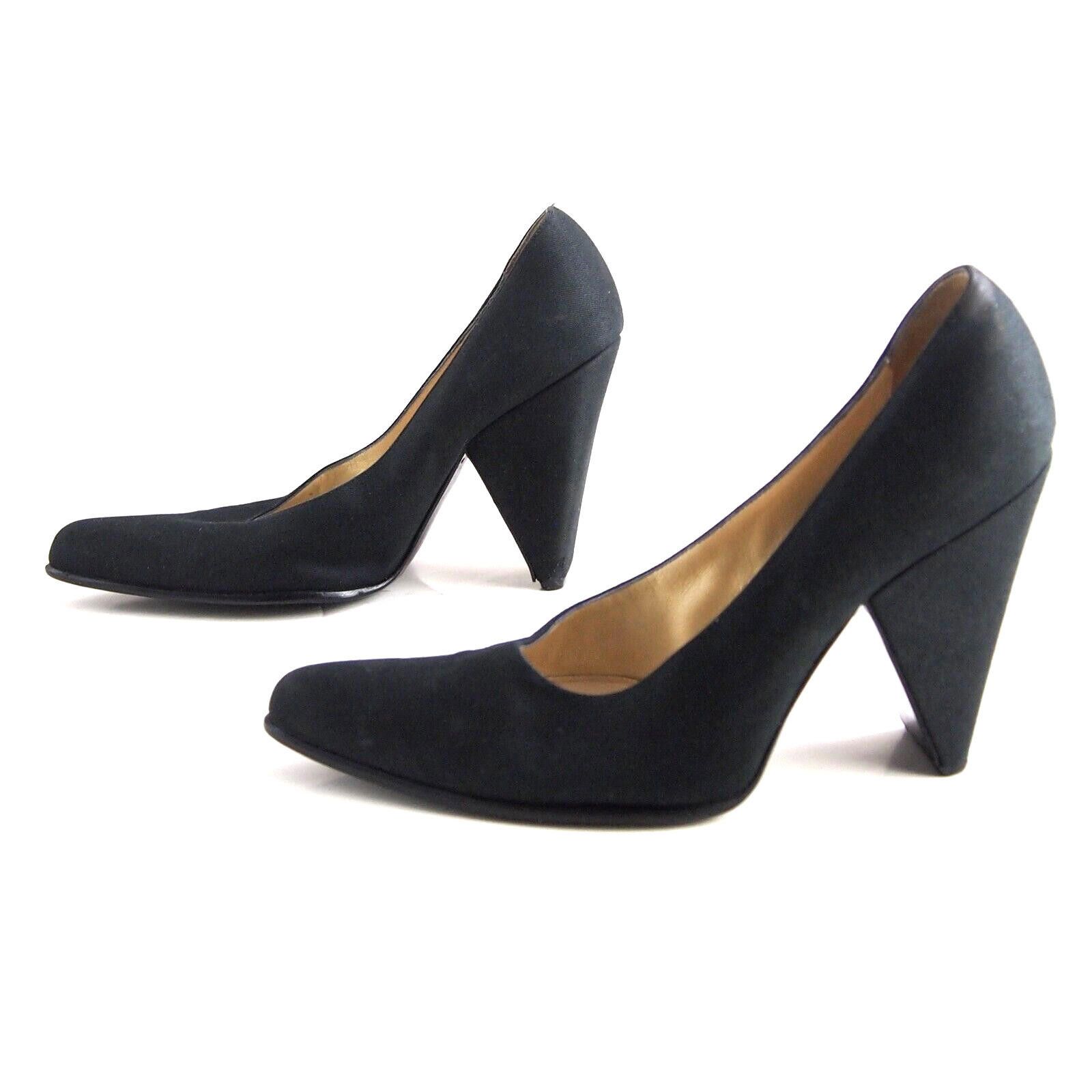 Miu Miu Miu Miu Heels Pumps Black Denim Size US 8 EU 38 Size US 8 / IT 38 - 2 Thumbnail