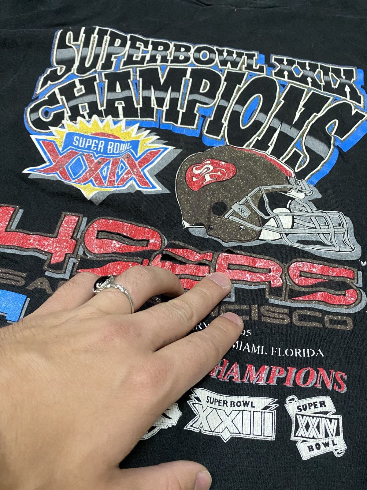 Vintage Superbowl 1994 USA 49ers xxx 90s san francisco t-shirt Size US XL / EU 56 / 4 - 5 Thumbnail