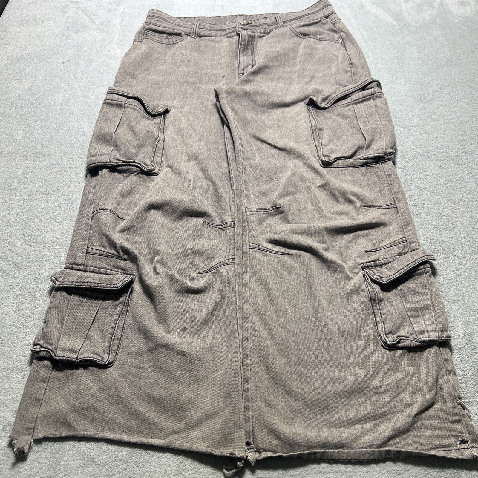 Tripp NYC Cargo Beyond Baggy Jeans Women XL 37x29 Hamilton Wide Ripped Size 37" - 4 Thumbnail