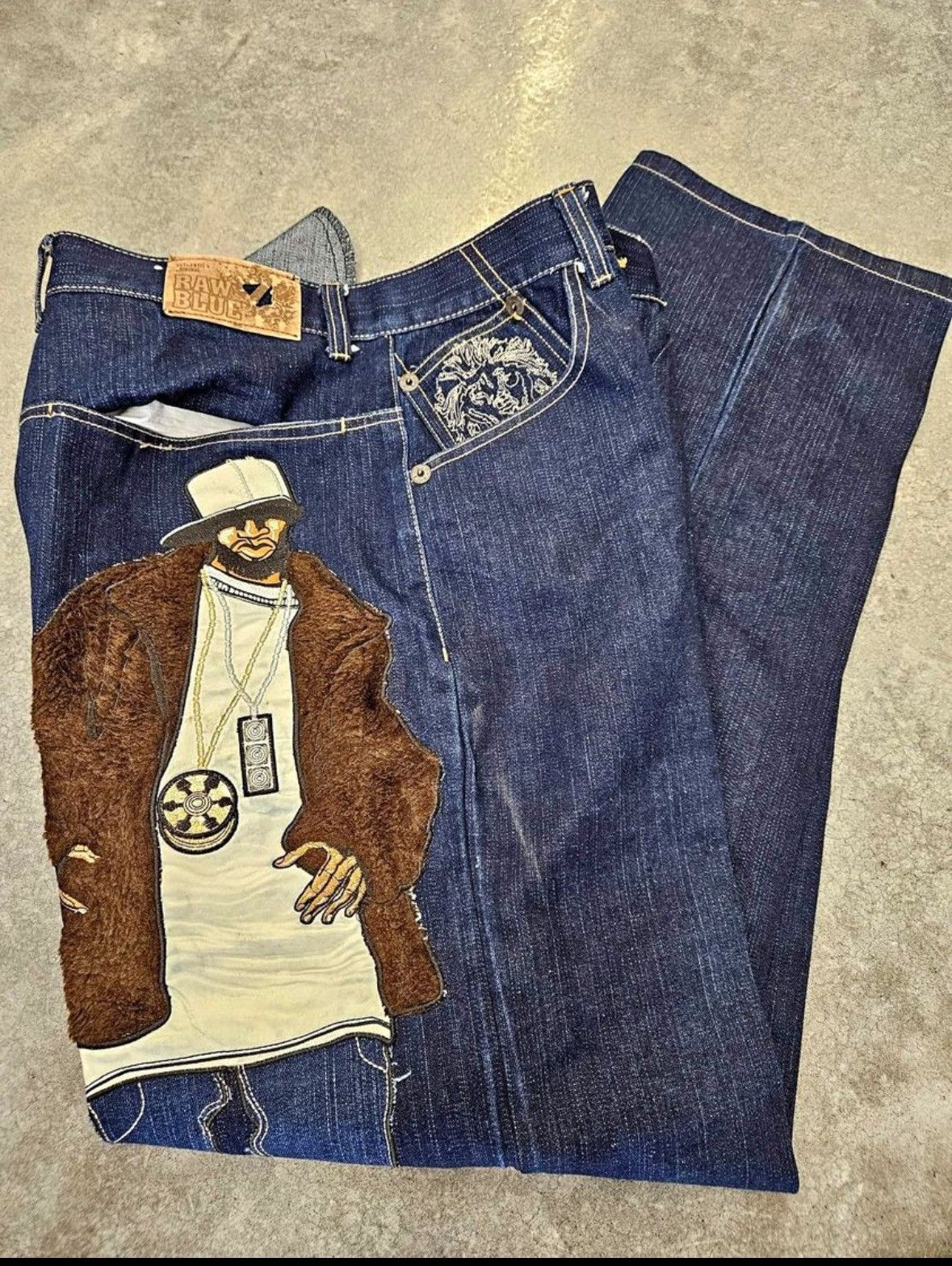 image of Vintage Raw Blue Jnco Style Rap Jeans 36X34, Men's