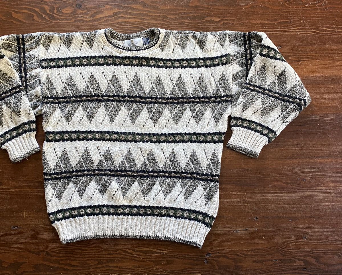 Bill Blass Vintage 90’s Bill Blass Textile Pattern Heavy Knit Sweater Size US XL / EU 56 / 4 - 1 Thumbnail
