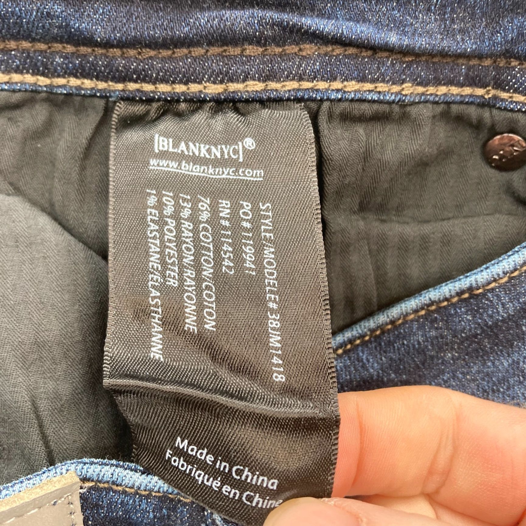Vintage BLANKNYC Stanton Straight Fit Jeans Mens 29x32 Dark Wash Blue Stretch Denim NWT Size US 29 - 5 Thumbnail