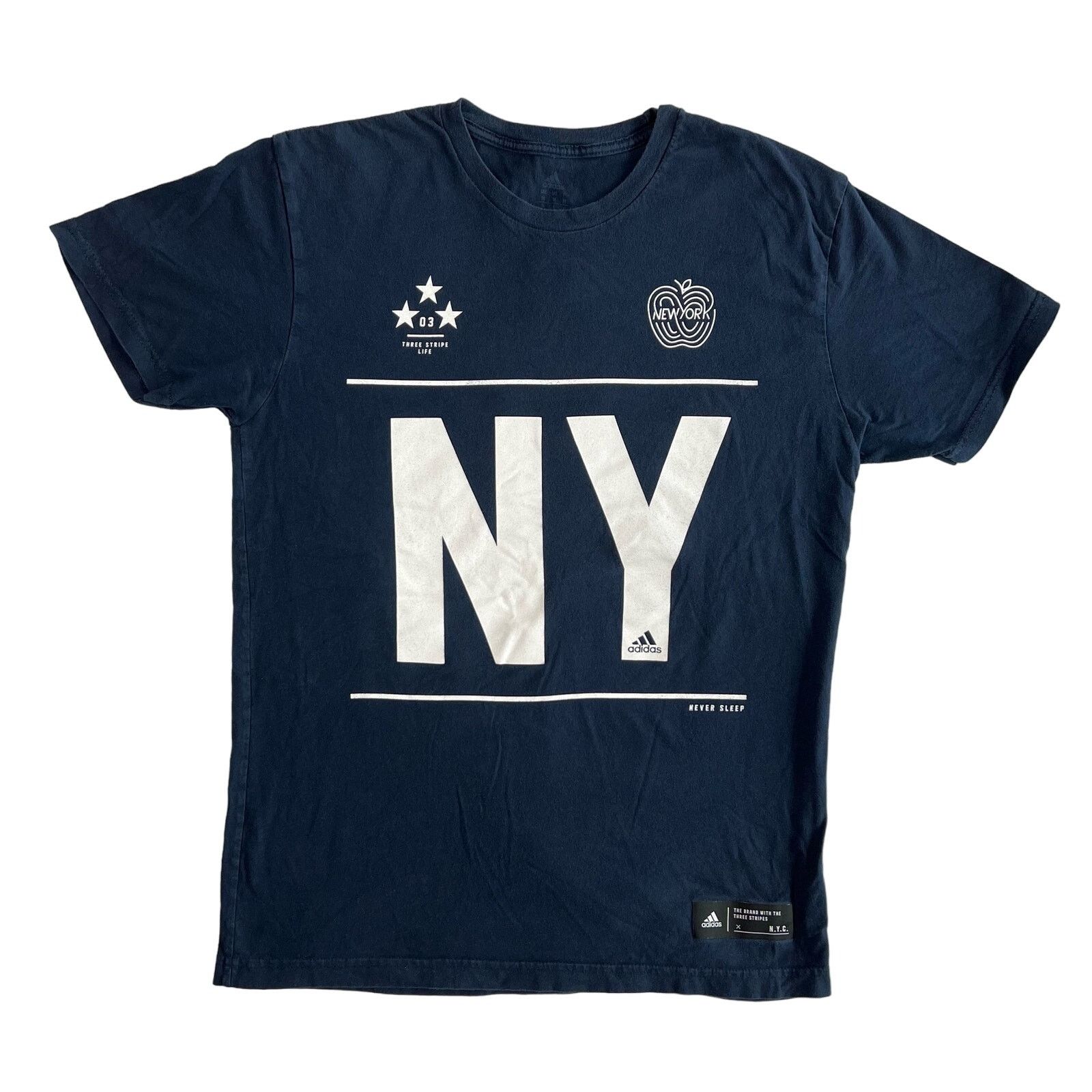 Adidas Adidas NY Men's Medium Navy T-Shirt Short-Sleeve Classic Fit Size US M / EU 48-50 / 2 - 1 Thumbnail