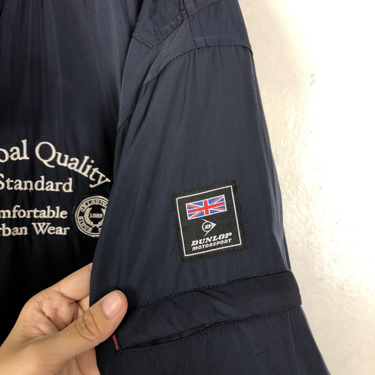 Japanese Brand 🔥VINTAGE BOMBER JACKET RACING BIG LOGO DUNLOP MOTORSPORT Size US L / EU 52-54 / 3 - 13 Thumbnail