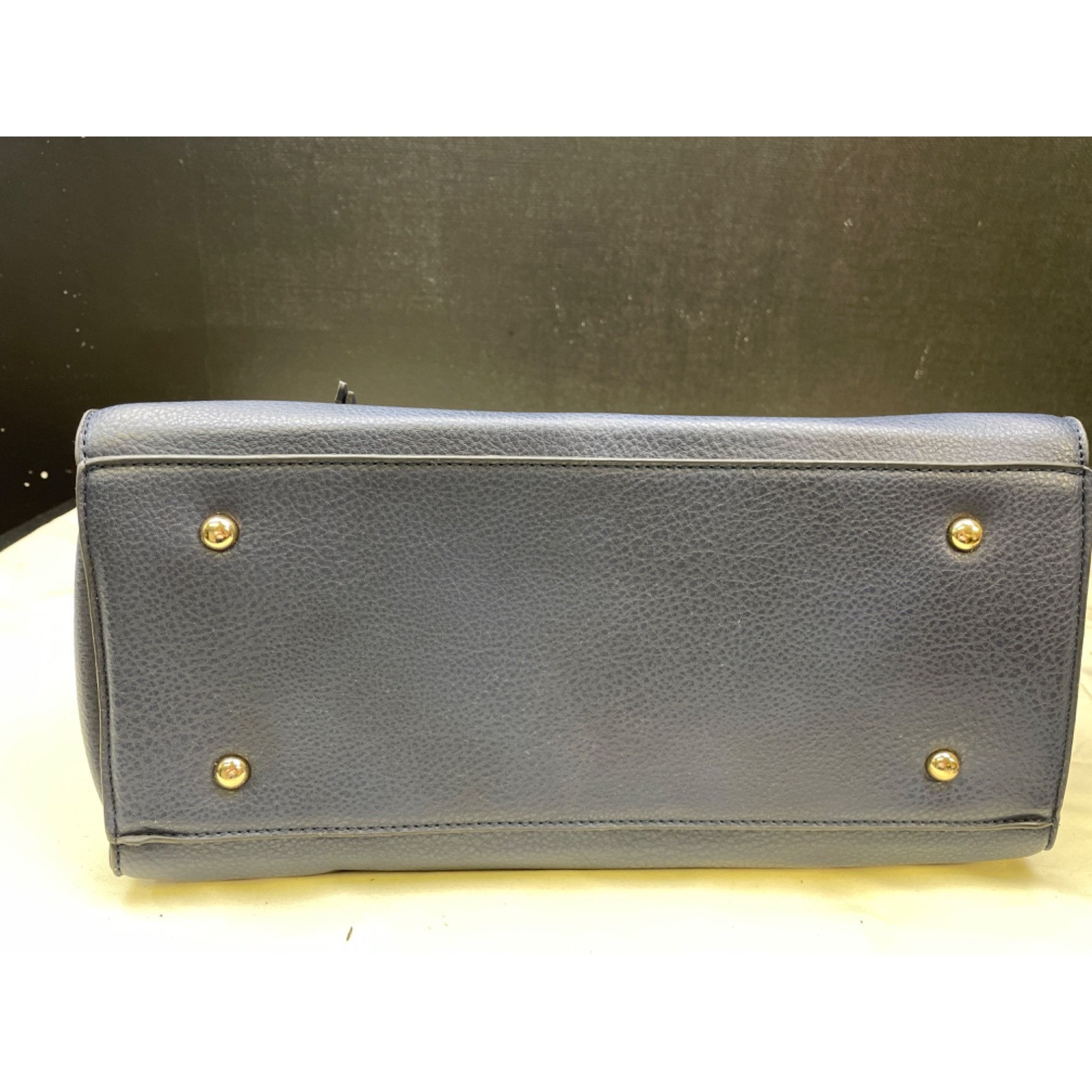 Other Womens Navy Blue with Gold Accents Handle Bag Satchel Should Size ONE SIZE - 5 Thumbnail