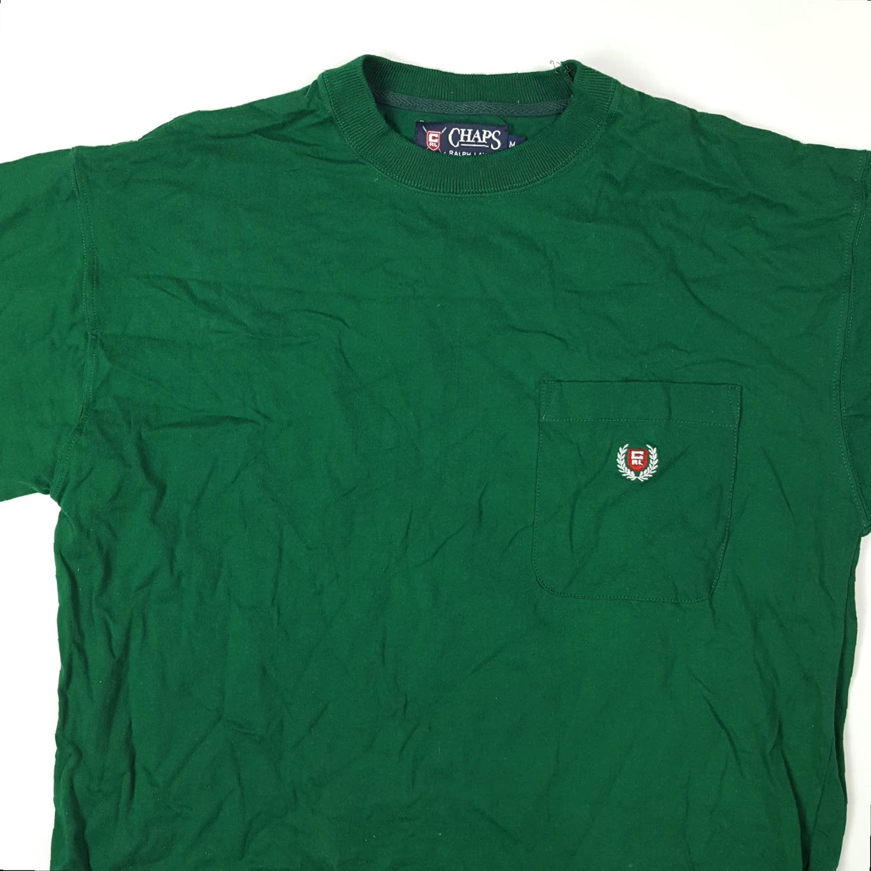 Ralph Lauren VTG Ralph Lauren Chaps Forrest Green Men's Medium Pocket Golf Sports T Shirt 90s Size US M / EU 48-50 / 2 - 2 Thumbnail