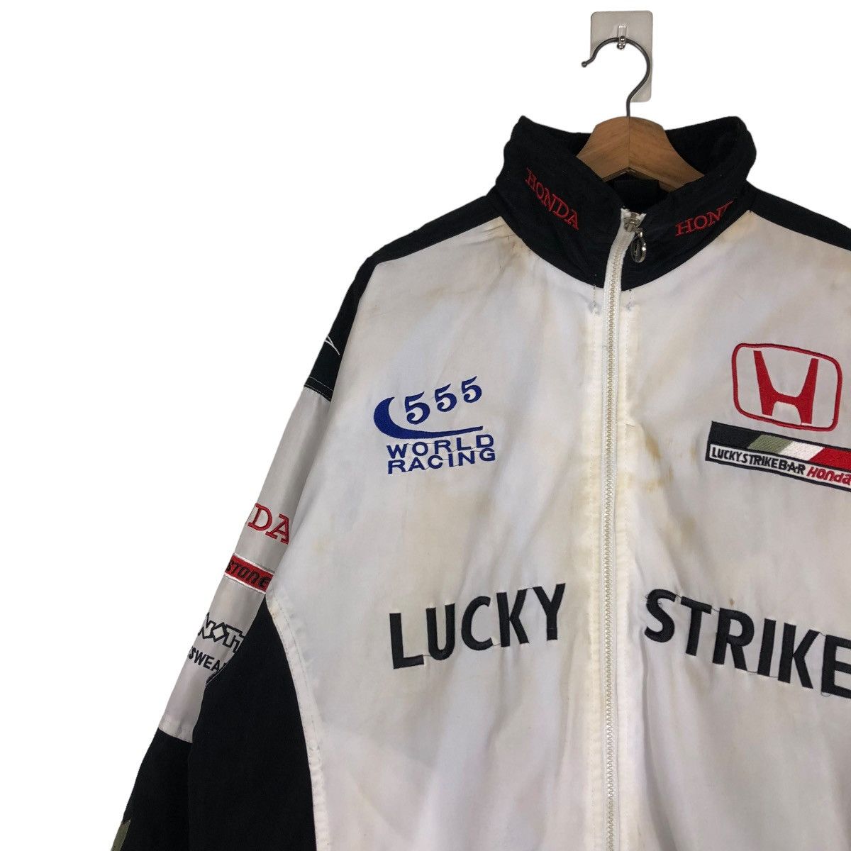 Hein Gericke 🔥VINTAGE BIKER JACKET RACING LUCKY STRIKE BIG LOGO Size US XXL / EU 58 / 5 - 9 Thumbnail