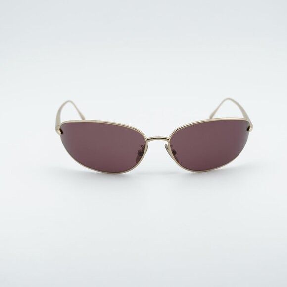 Loewe Loewe LW40164U 32U Sunglasses Gold Oval Frame, Purple Lenses Size ONE SIZE - 3 Thumbnail