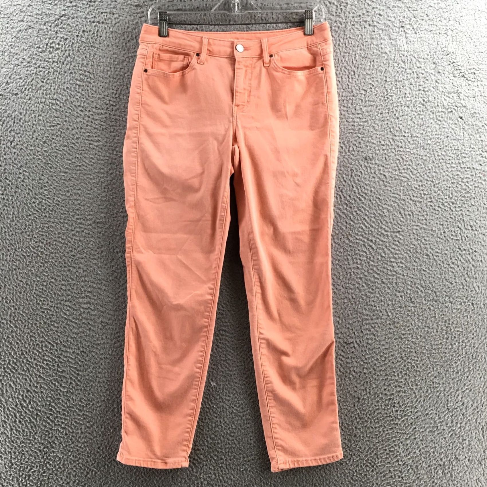 Calvin Klein Calvin Klein Ankle Skinny Pants Womens 10 Peach Cotton Blend Mid Rise Flat Front Size 32" / US 10 / IT 46 - 2 Thumbnail