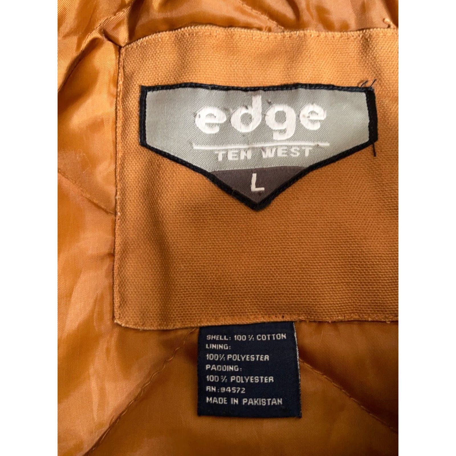 Vintage VINTAGE Edge Ten West Jacket Bomber Hoodie Zip Up Work Brown Brown CN Canvas Adult Large Mens Casual 90s Grunge Retro Size US L / EU 52-54 / 3 - 3 Thumbnail