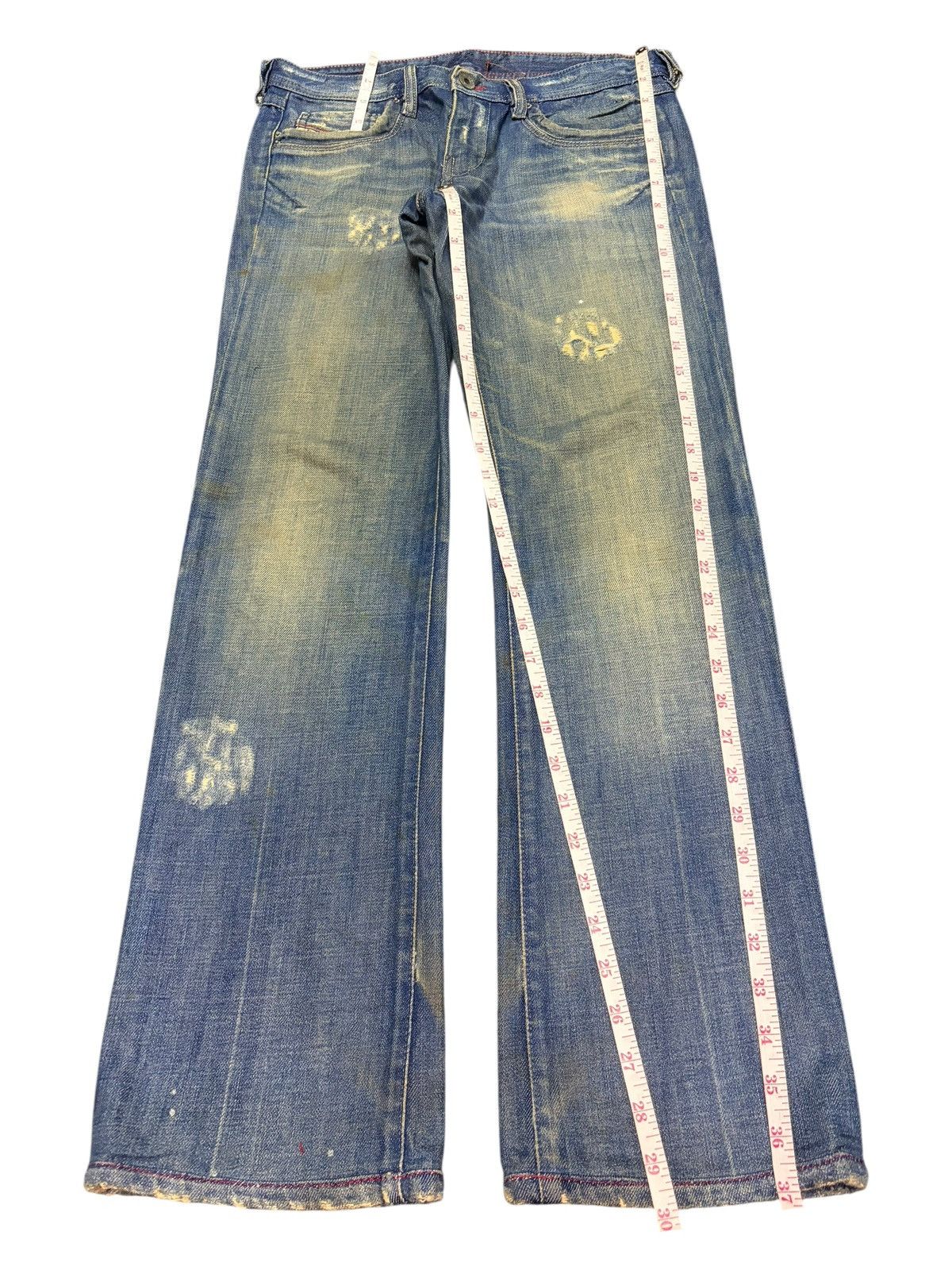Diesel Vintage Italy Diesel Mud Wash Distressed Flare Jeans Size 29" - 7 Thumbnail