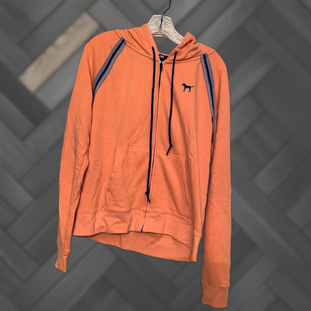 Victoria's Secret Victoria’s Secret PINK Hoodie Zip Up Orange Long Sleeve Size L - Women’s, Full Zip, Pockets, Activewear Size L / US 10 / IT 46 - 1 Thumbnail
