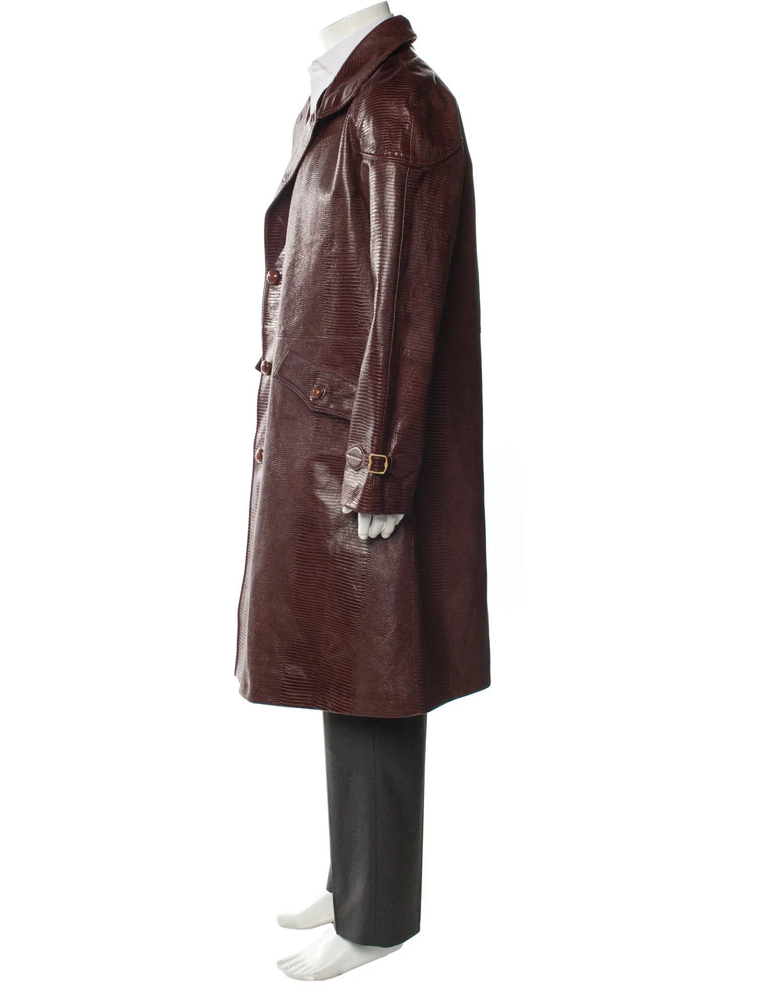 Bally o1tko11224 Embossed Leather Coat in Burgundy Size US S / EU 44-46 / 1 - 2 Thumbnail
