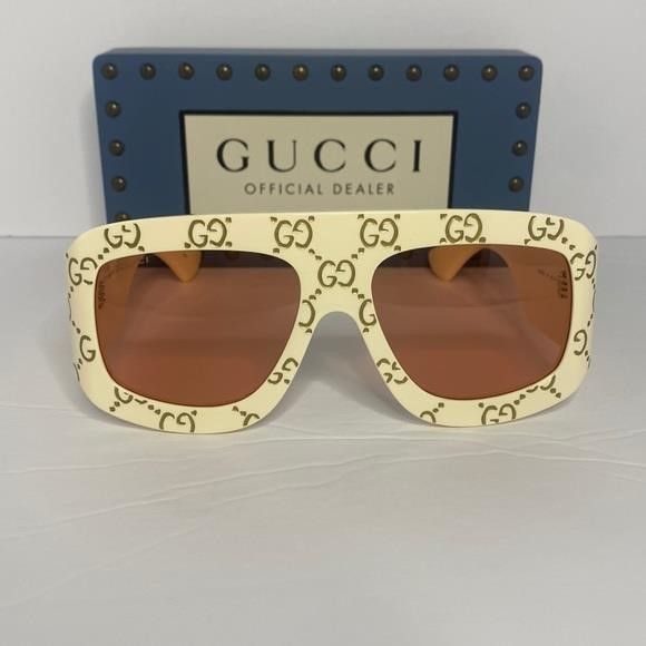 Gucci Gucci Rectangular Sunglasses with GG0983s Ivory - Gucci Eyew Size ONE SIZE - 8 Thumbnail