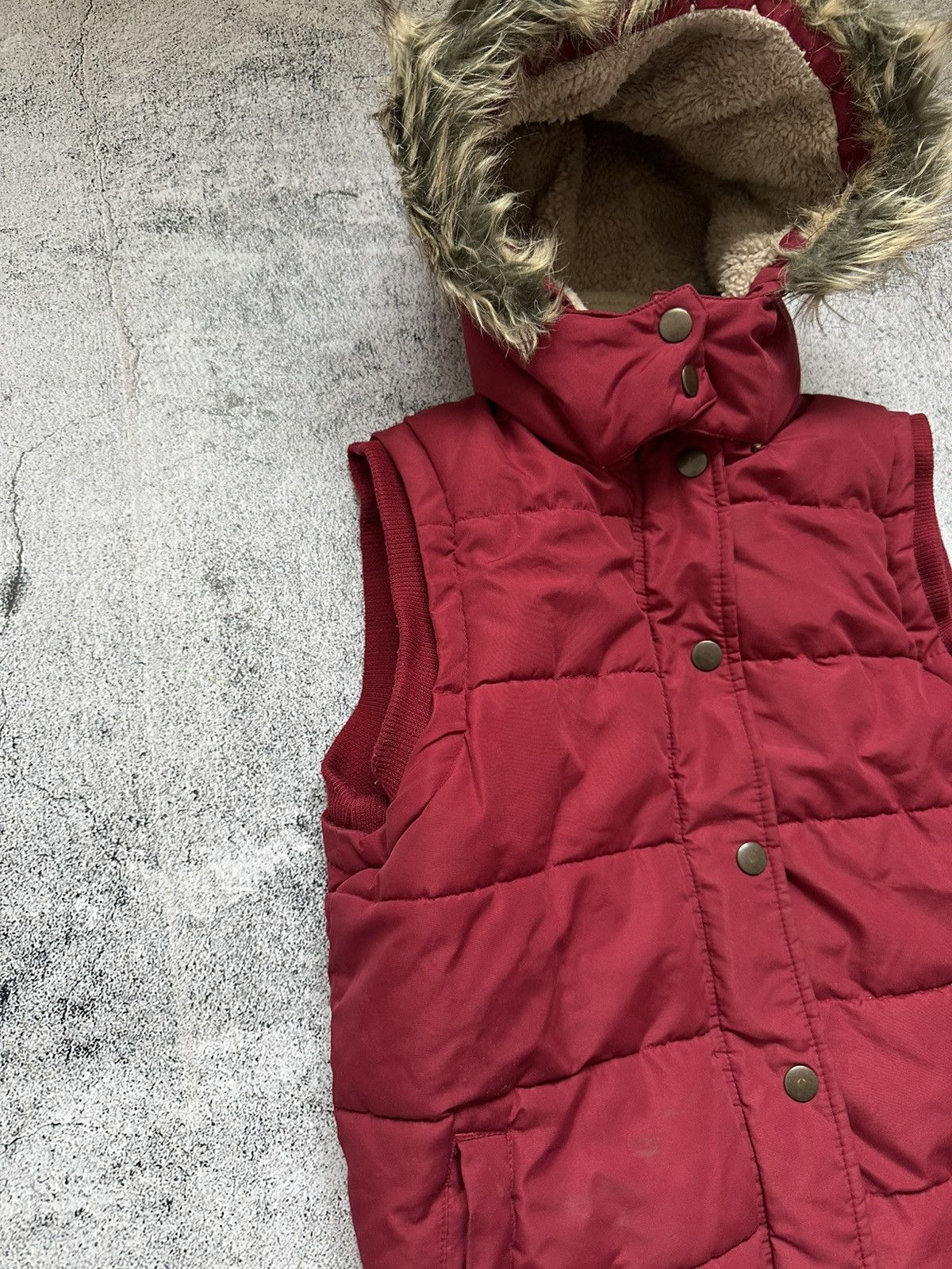 Japanese Brand Faux Fur Vest Y2K Style Women's Red Pockets Size M / US 6-8 / IT 42-44 - 6 Thumbnail
