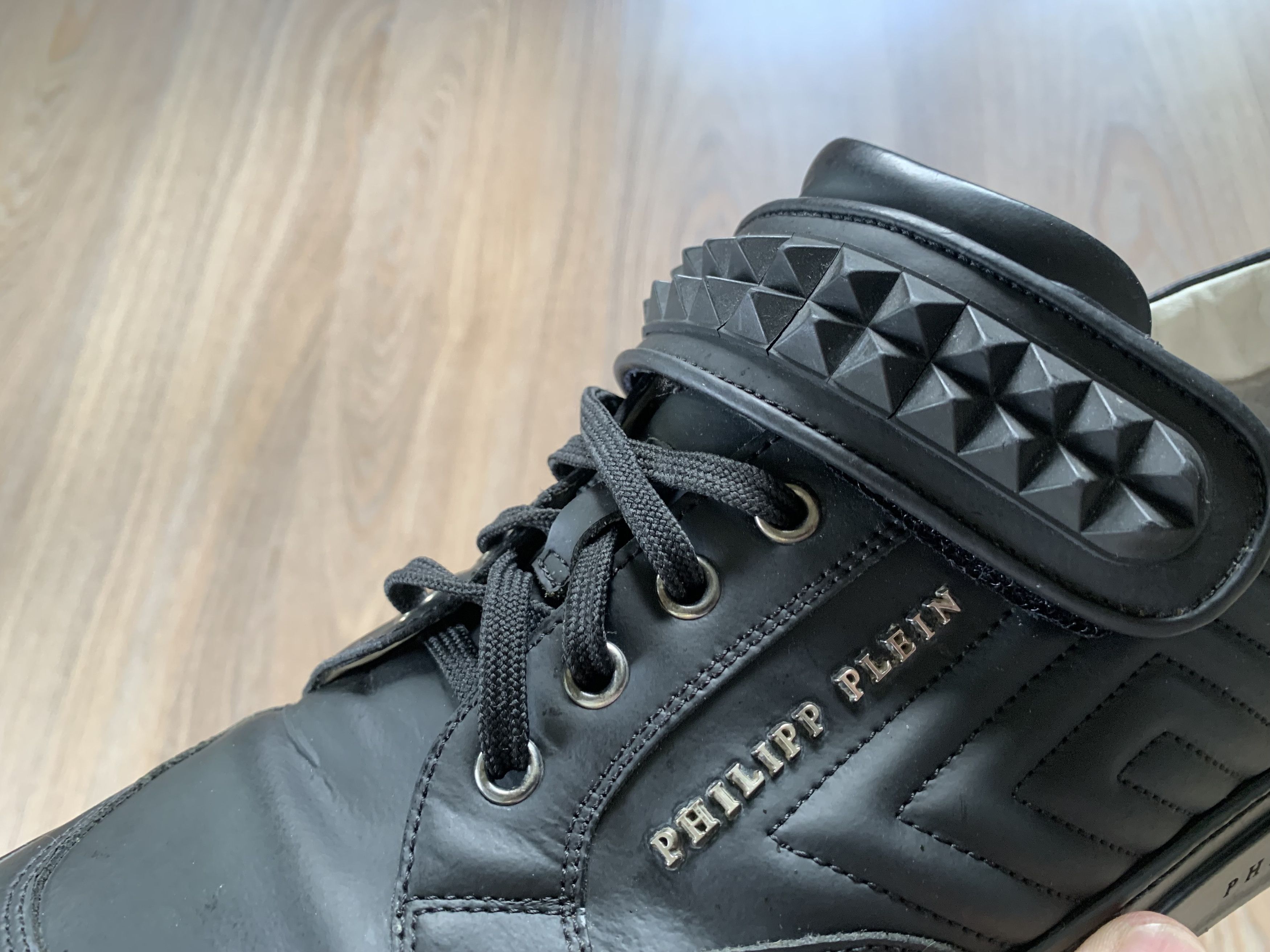 Philipp Plein Philipp Plein Mens Black Leather Low Top Sneakers Size US 11 / EU 44 - 9 Thumbnail