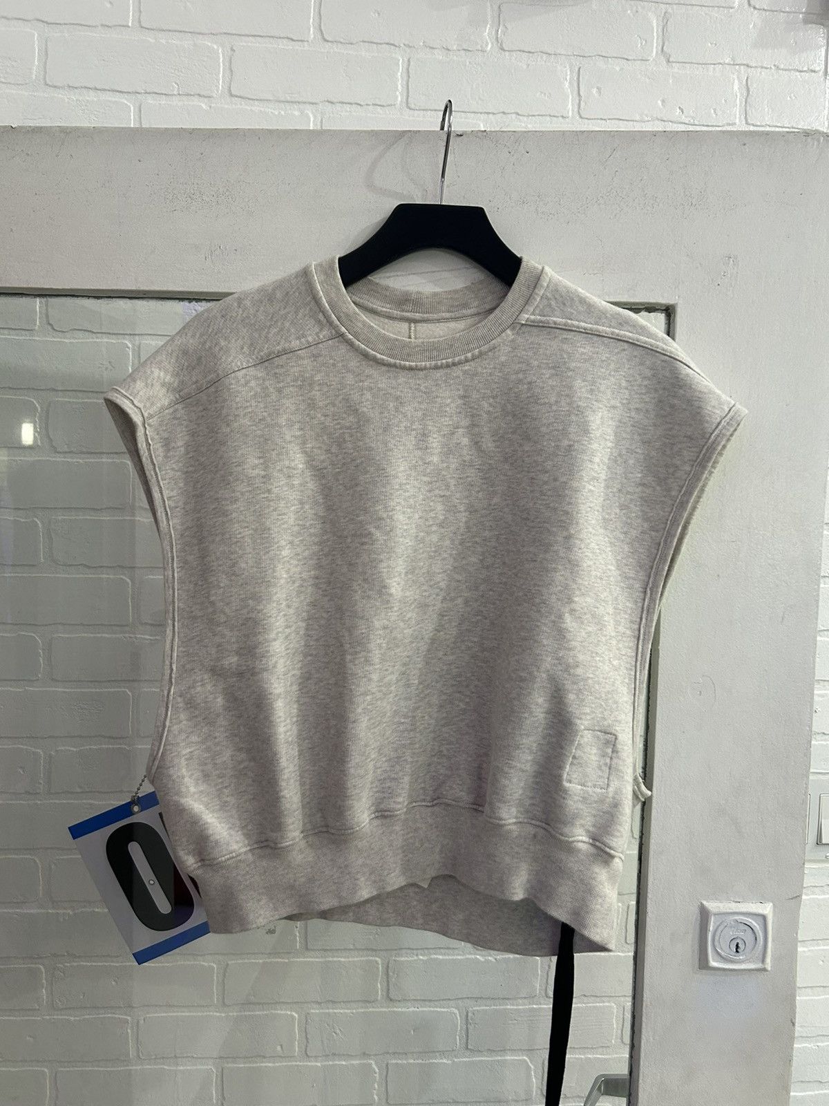 image of Rick Owens Cropped Sweatshirt in Grey, Men's (Size Medium)
