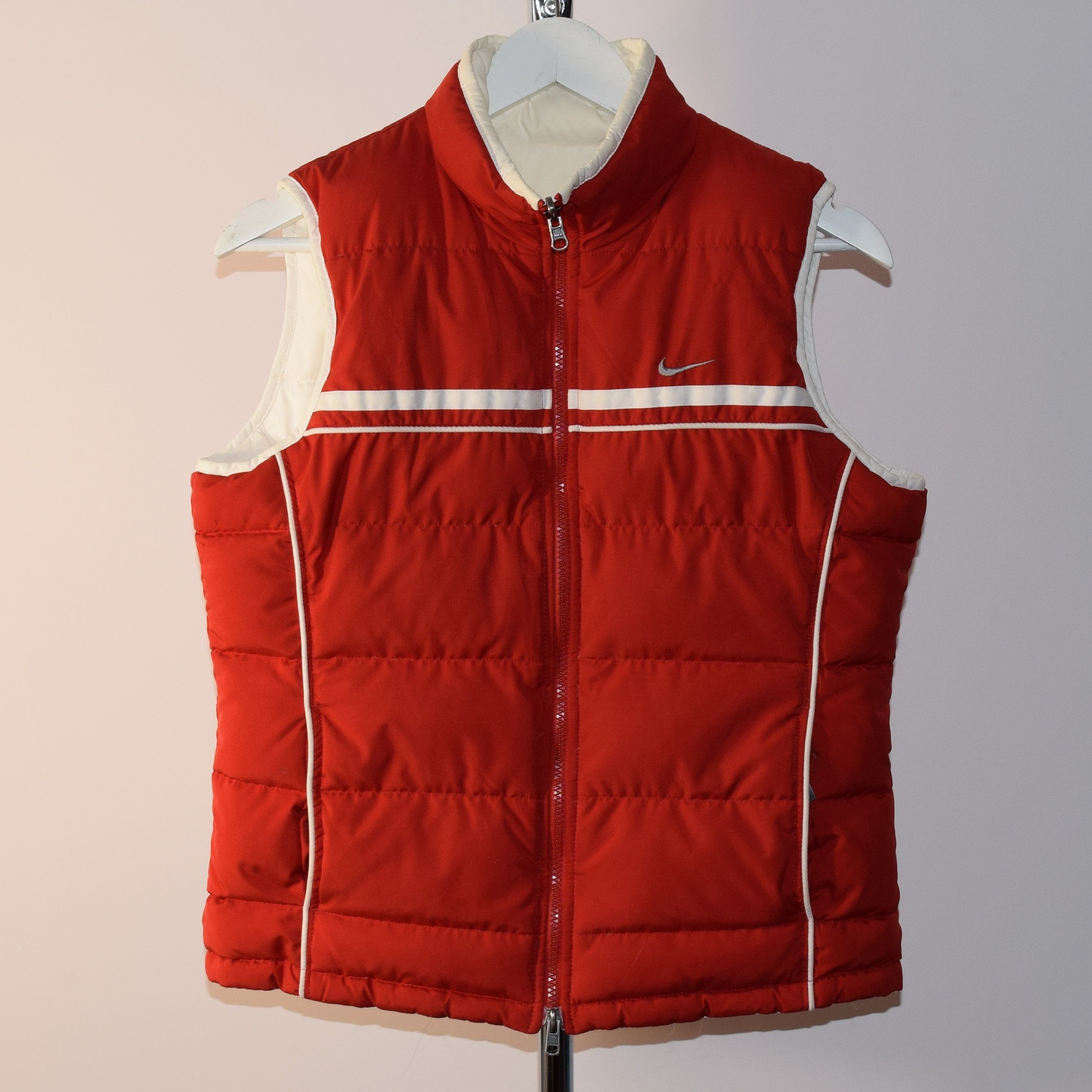 Nike × Vintage Nike Vintage Reversible Down Puffer Vest Red & White y2k Size M / US 6-8 / IT 42-44 - 2 Thumbnail