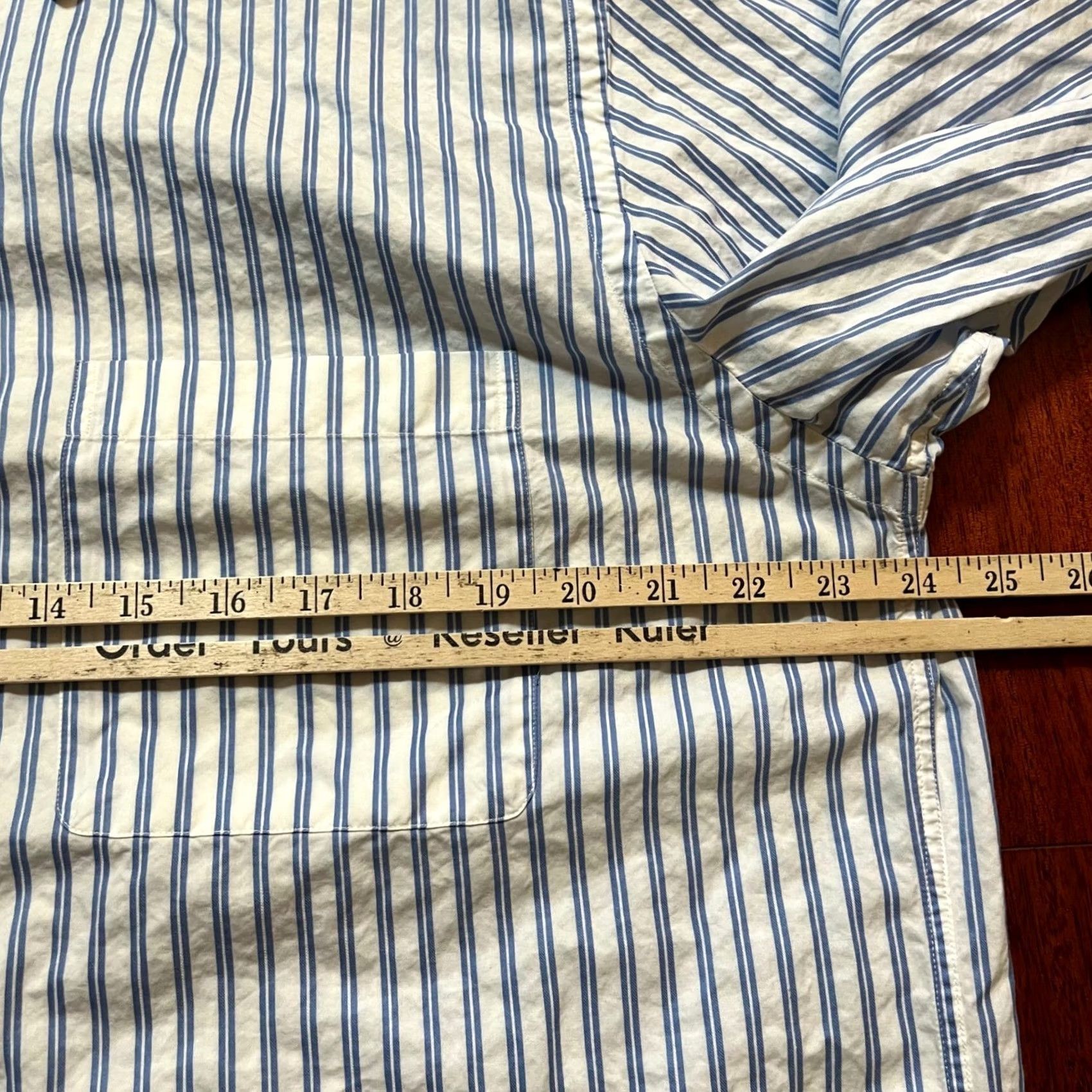 Brioni Brioni Shirt Mens Large Blue White Striped Cotton Button Down Regular Fit Italy Size US L / EU 52-54 / 3 - 6 Thumbnail