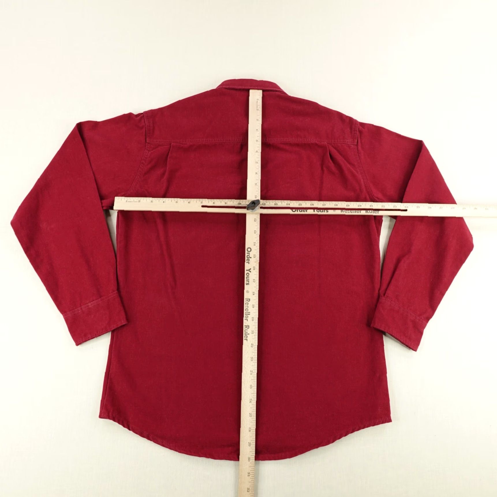 J Brand VINTAGE Rattlers Brand Shirt Men’s Medium Red Canvas Button-Up Western Cowboy Long Sleeve Casual Workwear 1960s 70s Mens Size US M / EU 48-50 / 2 - 5 Thumbnail