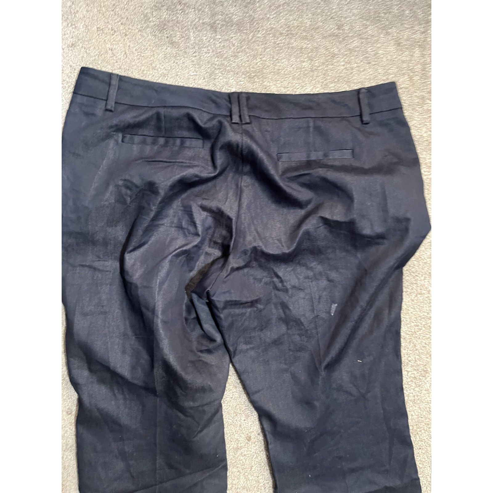 Vintage New York & Company Dress Pants Womens 16P Navy Blue Wide-Leg Stretch Twill Pockets Business Women’s Pants Size 38" / US 16 / IT 52 - 4 Thumbnail