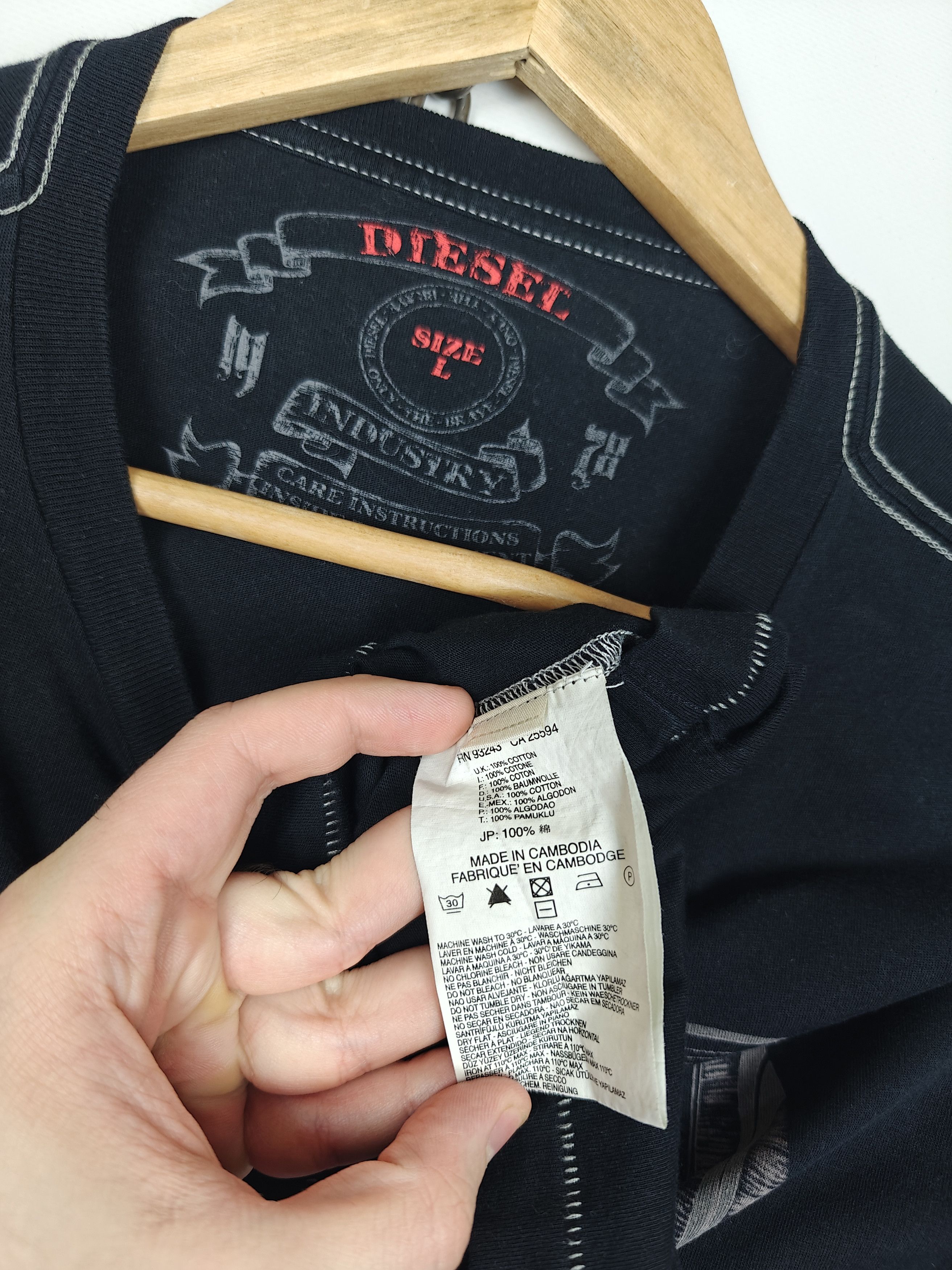 Diesel Diesel Industry T-Shirt Crewneck Tee Black Logo size L Size US L / EU 52-54 / 3 - 6 Thumbnail