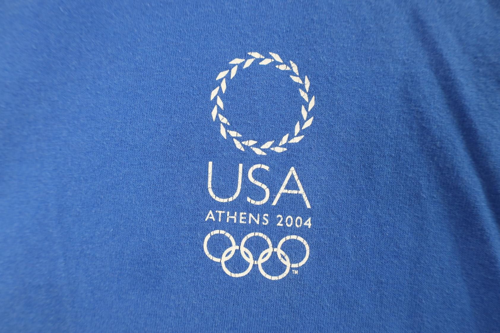 Vintage Vintage Y2K 2004 Athens Olympics USA Short Sleeve T-Shirt Size US L / EU 52-54 / 3 - 4 Thumbnail