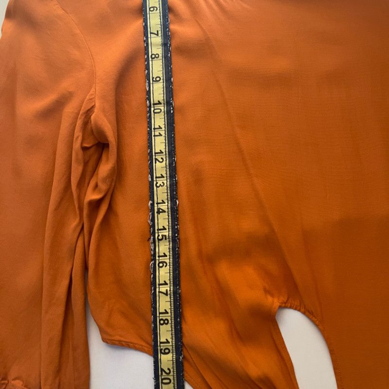 Zara Zara Woman Burnt Orange Tie-Front Top Size M / US 6-8 / IT 42-44 - 7 Thumbnail