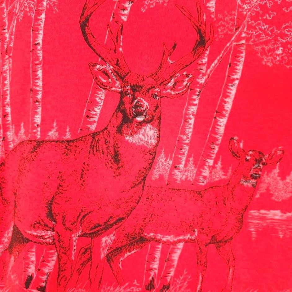 Fruit Of The Loom VINTAGE Deer T Shirt Mens XL Red 90s All Over Print Nature Tee Made In USA Fruit of the Loom Shirt Mens Red 90s Deer Nature Graphic Tee Size US XL / EU 56 / 4 - 3 Thumbnail