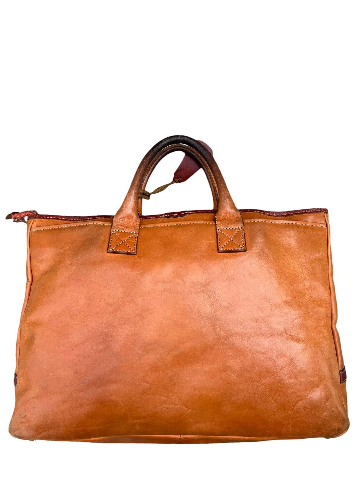 Leather Deux Moncx Artisan Made Japan Distress Patina Leather Bag Size ONE SIZE - 9 Thumbnail