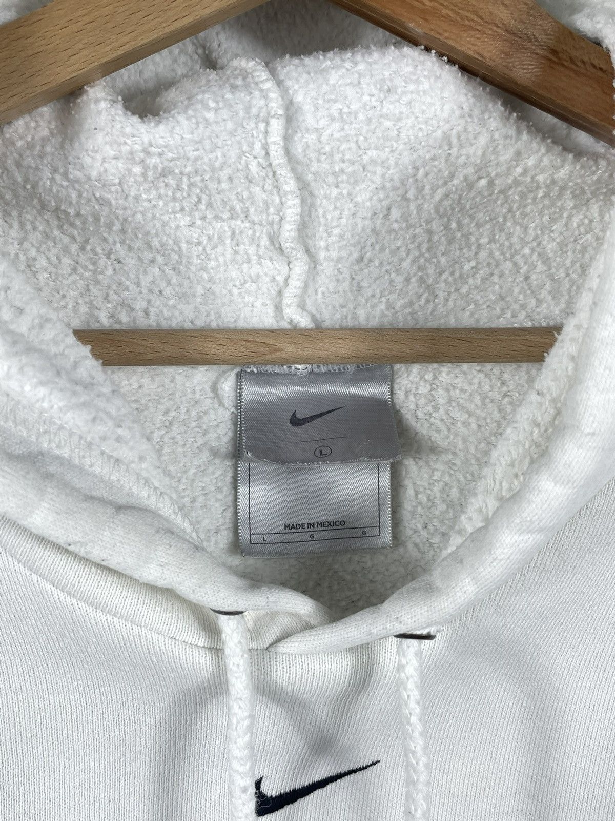 Nike × Vintage White Retro 90s Hoodie Nike Baggy Loose Oversize Vtg Size US L / EU 52-54 / 3 - 7 Thumbnail