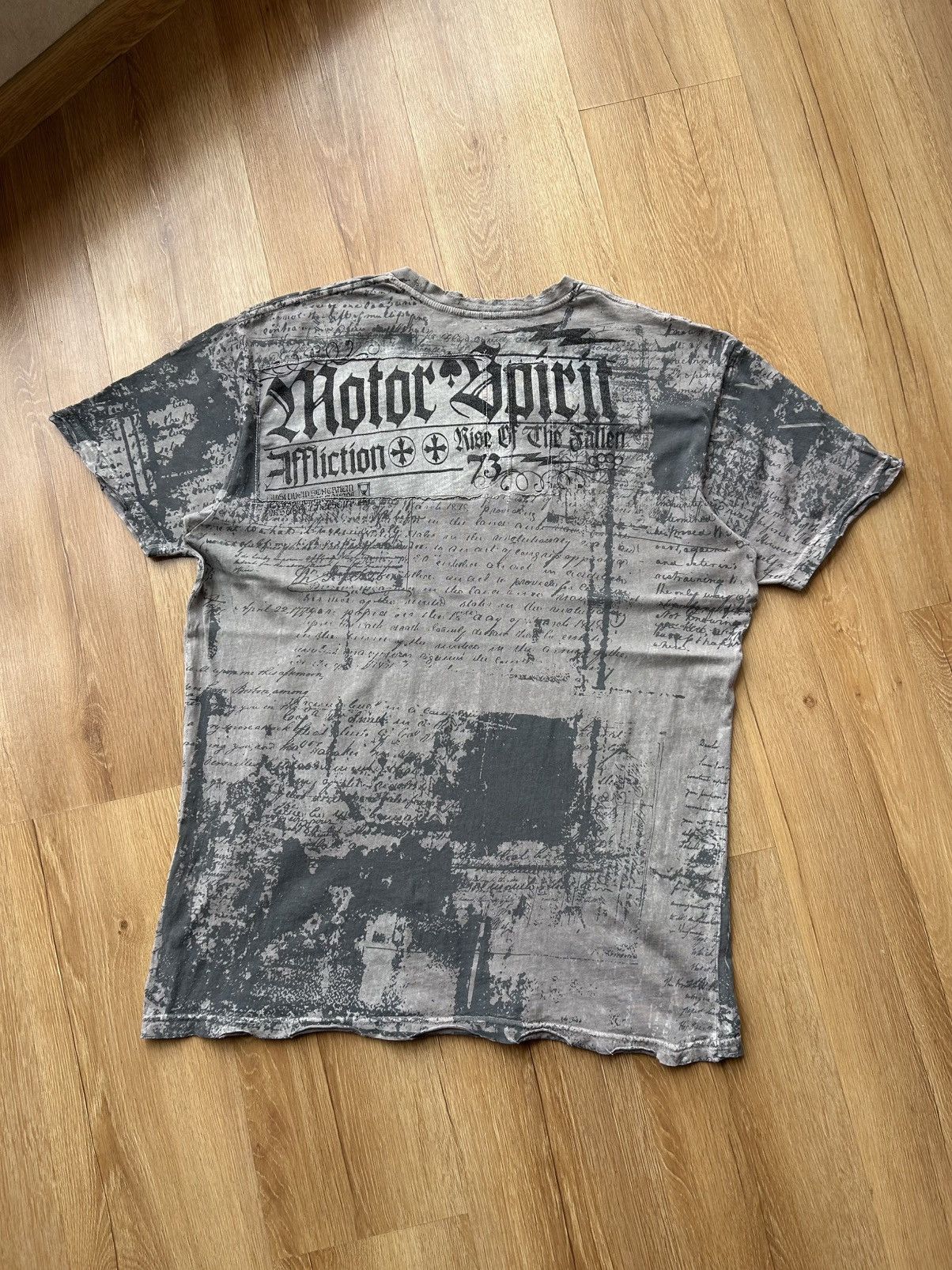 Affliction Vintage Y2K Cyber Affliction All Over Print Distressed Tee Size US XL / EU 56 / 4 - 2 Thumbnail