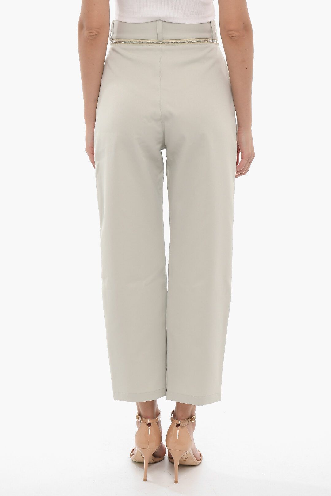 Opening Ceremony og1mm0824 High Waist Cropped Pant With Zip in Light Grey Size 27" / US 4 / IT 40 - 2 Thumbnail