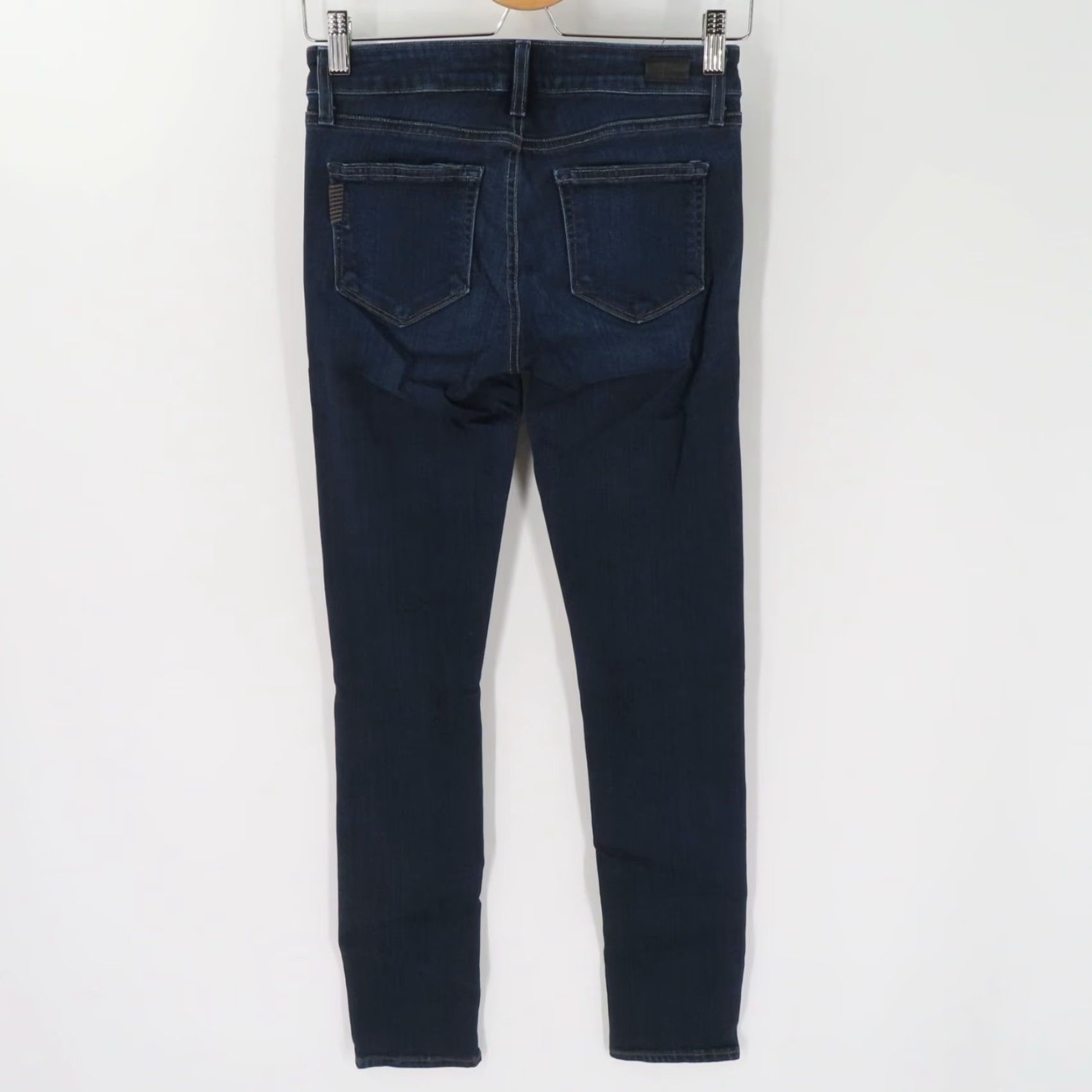 Paige Paige Skyline Jeans Womens 26 Skinny Solid Blue Dark Wash Denim Cotton Blend Size 26" / US 2 / IT 38 - 3 Thumbnail