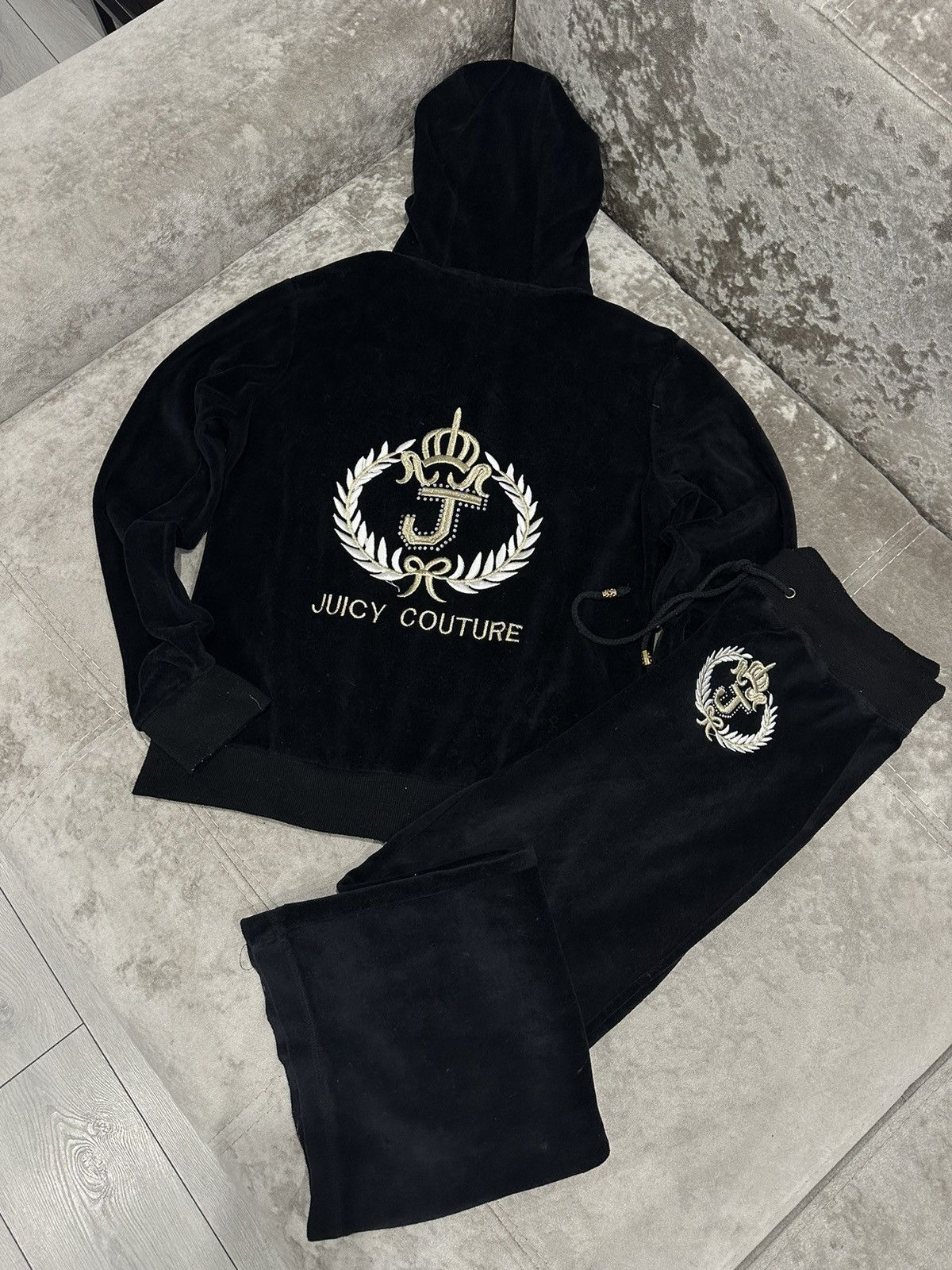 Y2k Juicy Couture Black Velour sale track jacket