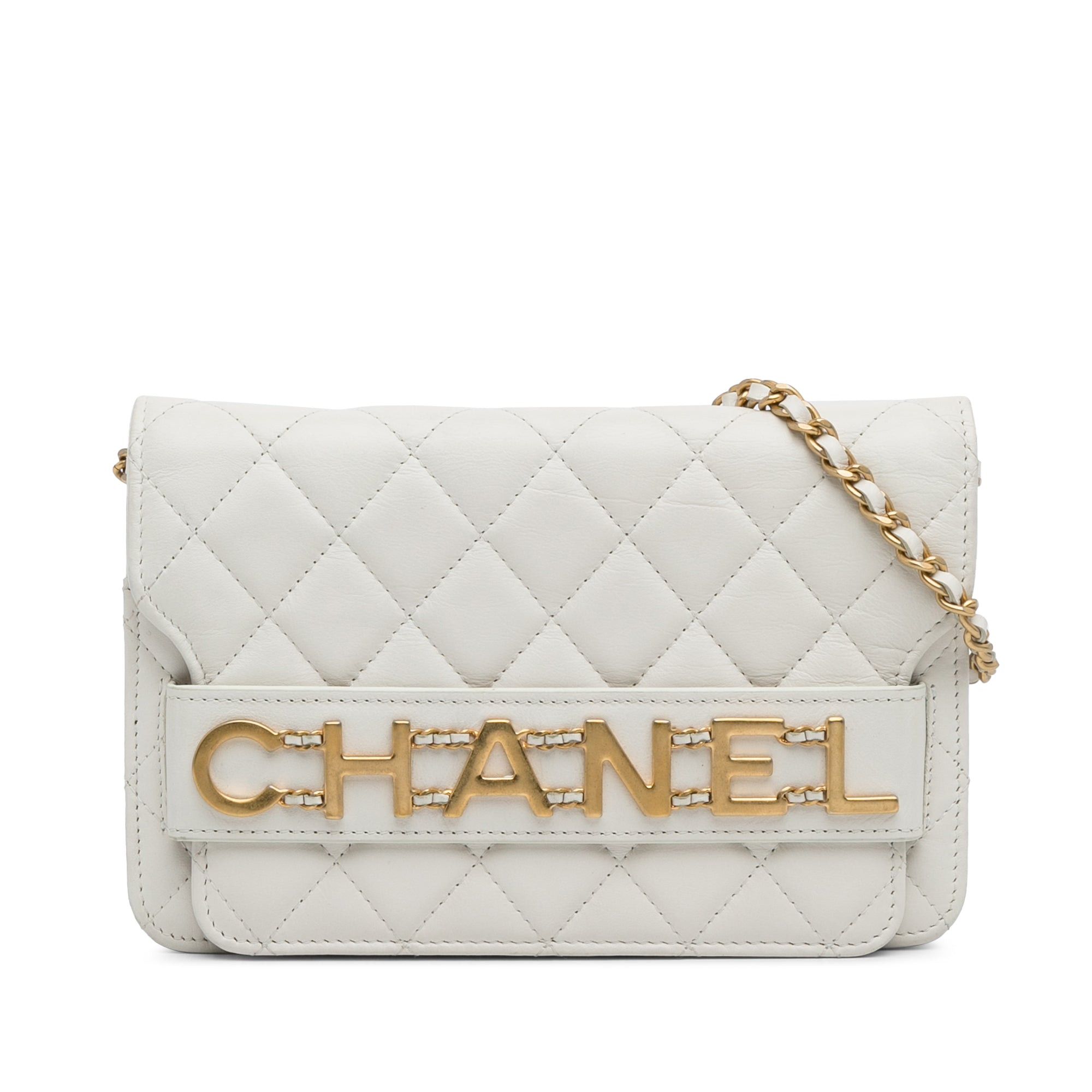 Chanel Chanel Enchained Flap Wallet on Chain White Size ONE SIZE - 1 Thumbnail