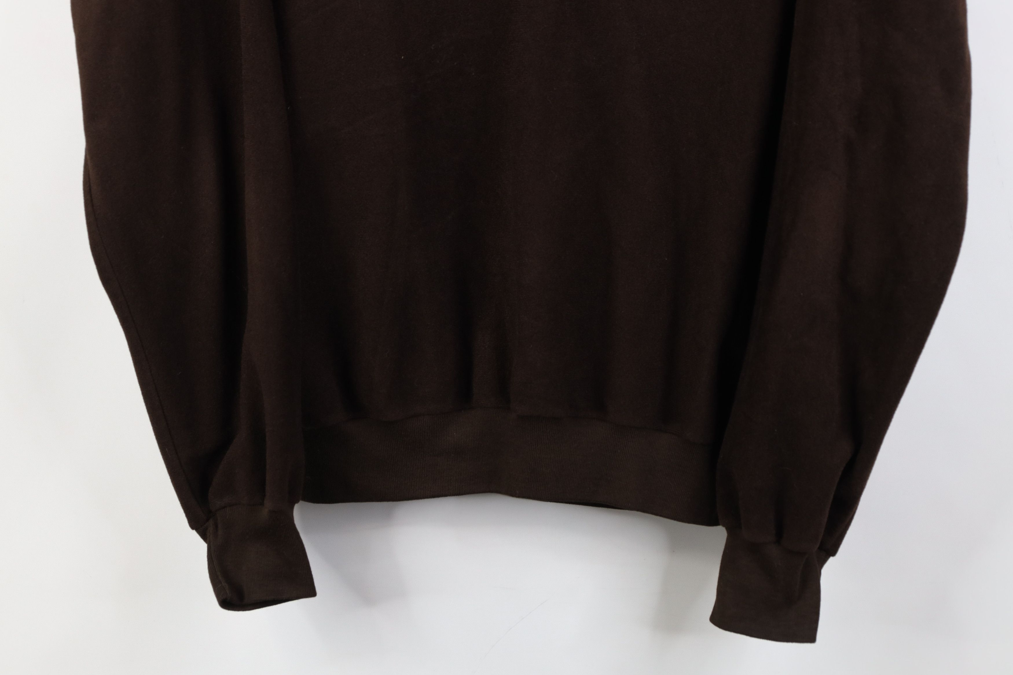 Lee Vintage 70s Lee Blank Velour Fleece V-Neck Sweater Brown USA Size US M / EU 48-50 / 2 - 3 Thumbnail