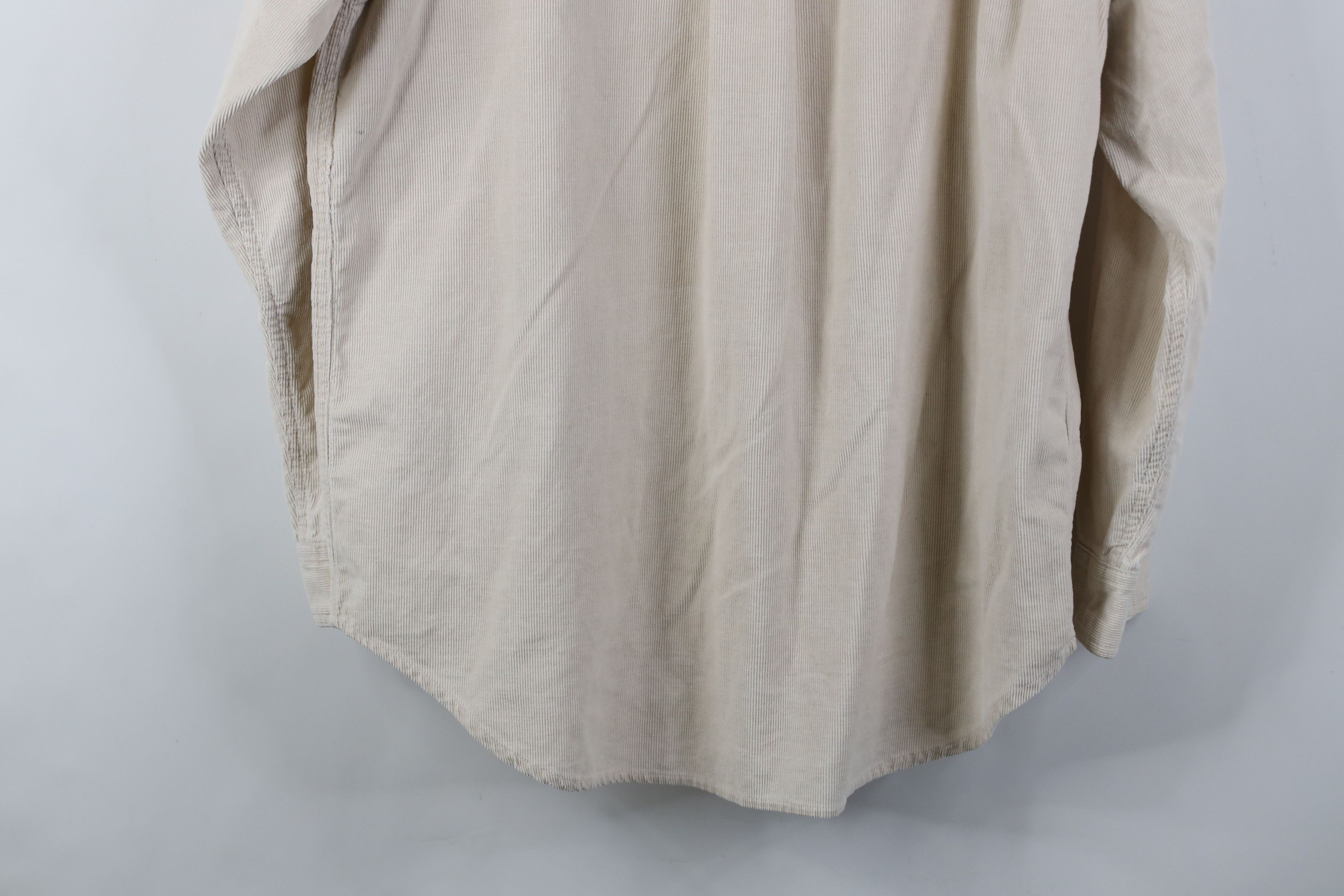 Vintage Vintage 90s Streetwear Corduroy Button Down Shirt Beige Size US L / EU 52-54 / 3 - 15 Thumbnail