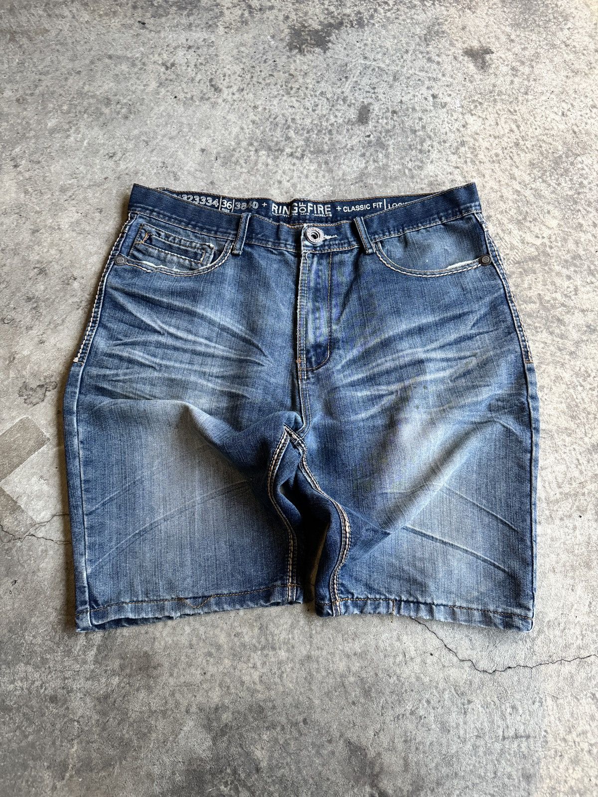 Affliction × Japanese Brand Crazy vintage grunge y2k Jesse pinkman bedazzled baggy jorts Size US 36 / EU 52 - 1 Thumbnail