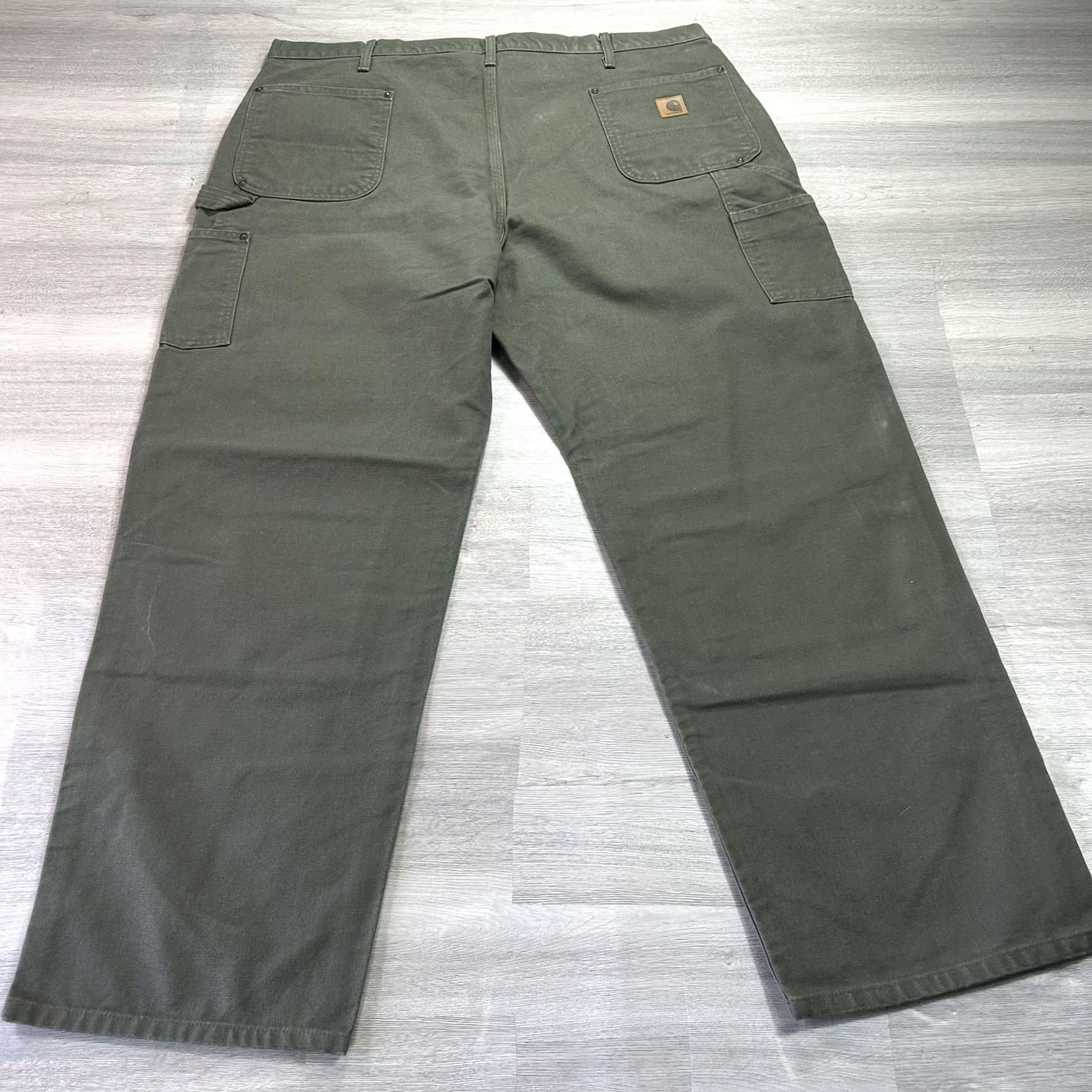 Carhartt VINTAGE Carhartt Original Dungaree Fit Carpenter Pants Mens 44x32 Green Canvas Straight Leg Casual Workwear MOS B136 Size US 44 / EU 60 - 2 Thumbnail