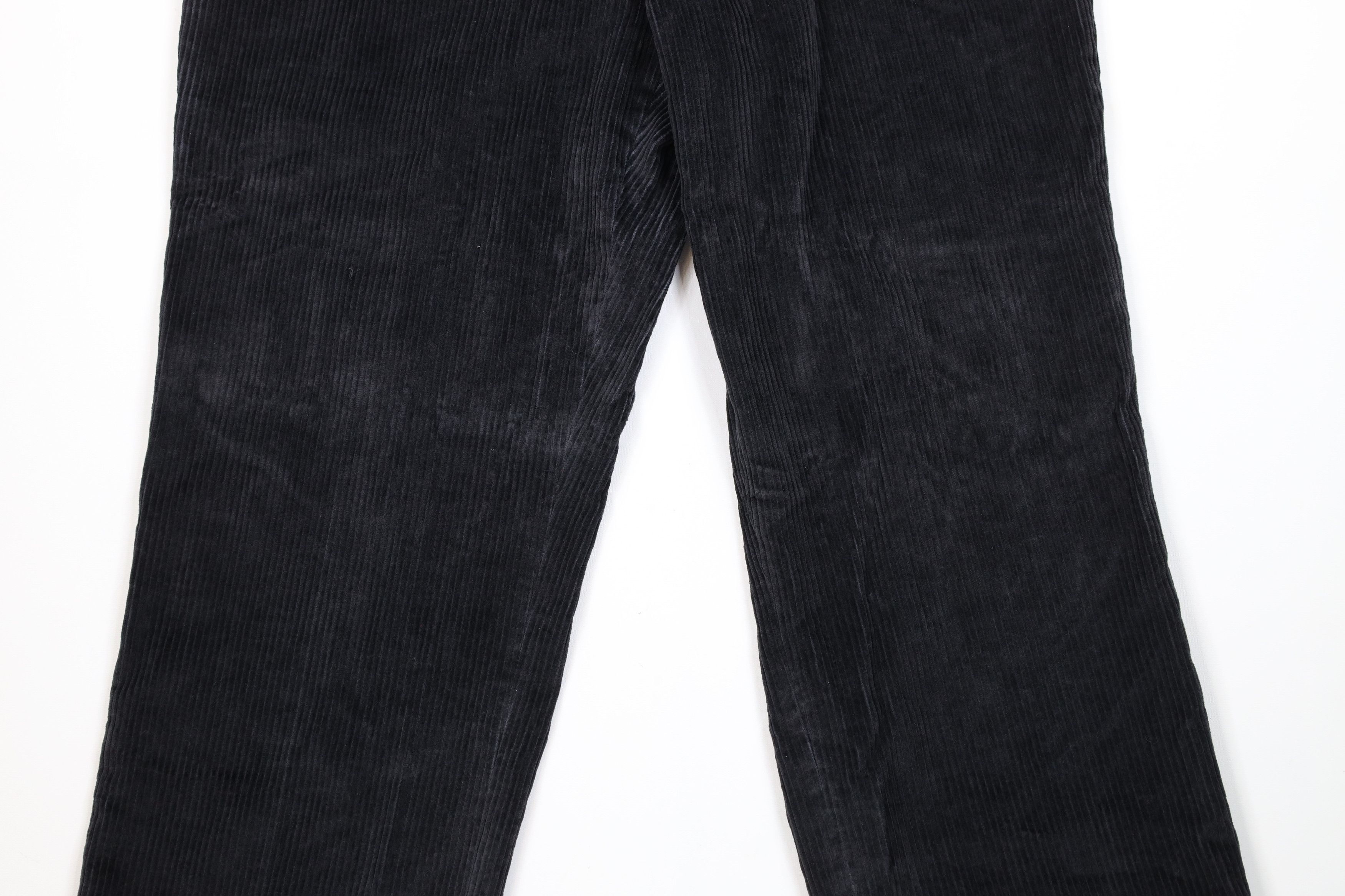 Lands' End Vintage 90s Lands End Corduroy Wide Leg Chino Pants Black Size US 38 / EU 54 - 3 Thumbnail