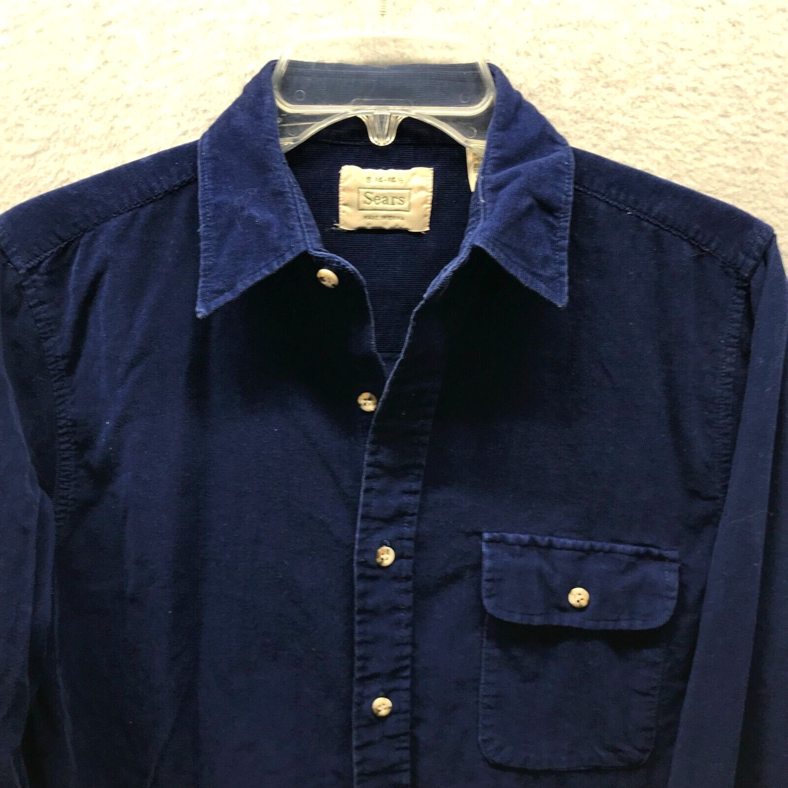 Sears Vintage Sears Shirt Adult Small Blue Corduroy Cotton Outdoor 80s Mens Size US S / EU 44-46 / 1 - 2 Preview
