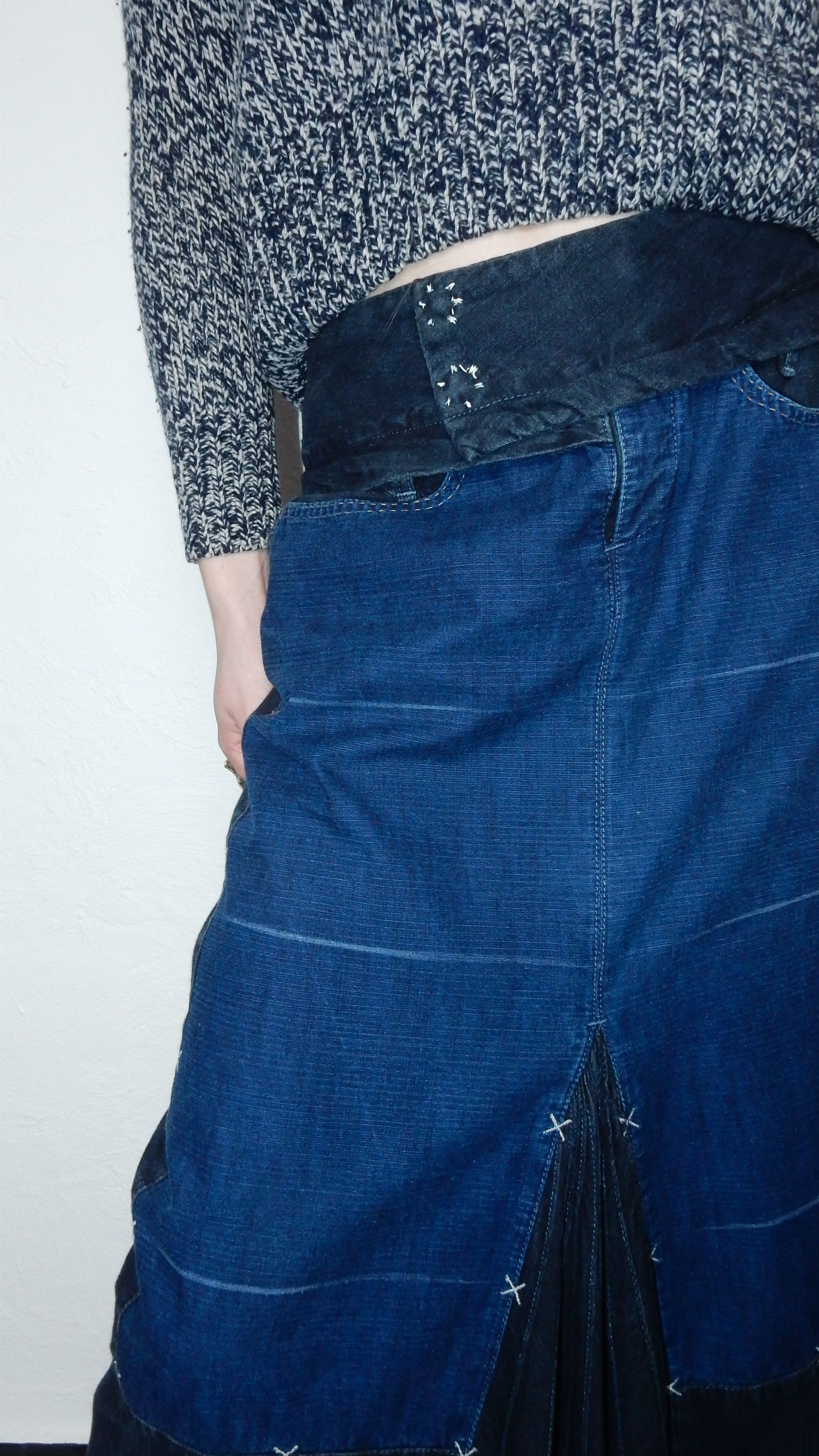 Marithe + Francois Girbaud × Vintage Marithe Francois Girbaud navy jeans maxi skirt - M Size 27" / US 4 / IT 40 - 15 Thumbnail