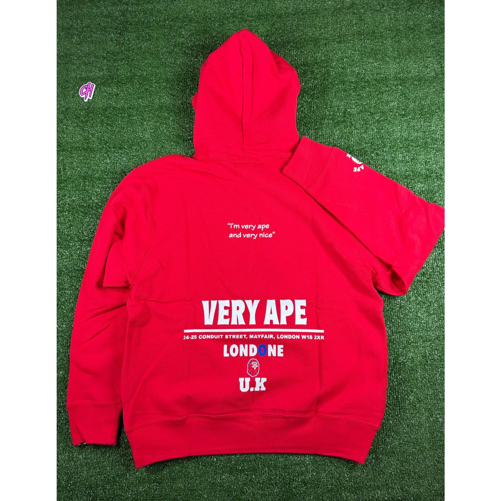 Bape BAPE London Exlusive 'Very Ape' Red Hoodie Size Medium Size US M / EU 48-50 / 2 - 2 Thumbnail