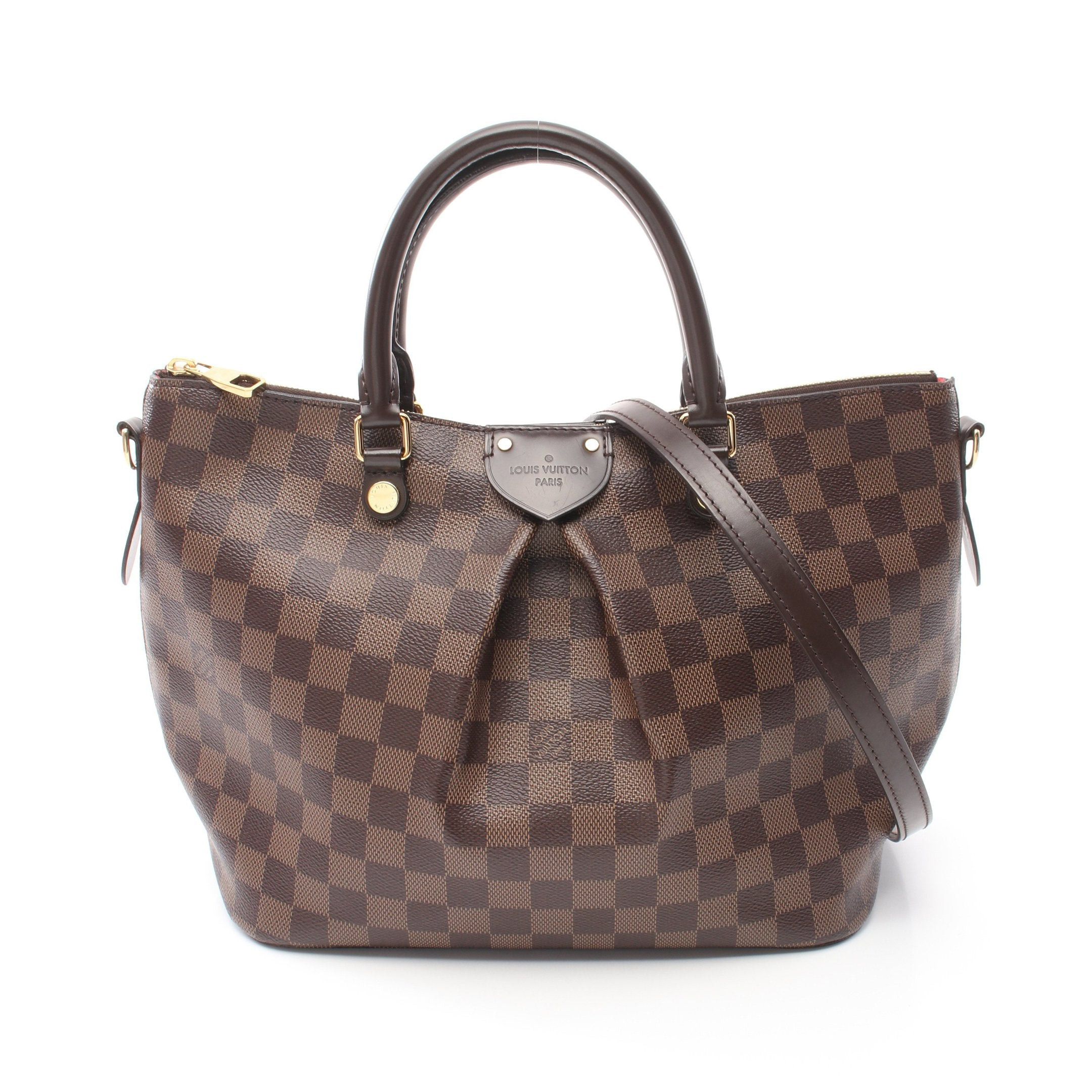 Louis Vuitton Louis Vuitton Siena Mm Damier Ebene Handbag Leather Brown Size ONE SIZE - 1 Thumbnail