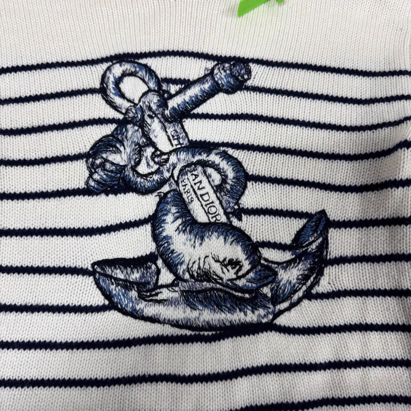 Dior Dior Anchor Embroidery Striped Cashmere 36 99New Size XS / US 0-2 / IT 36-38 - 5 Thumbnail