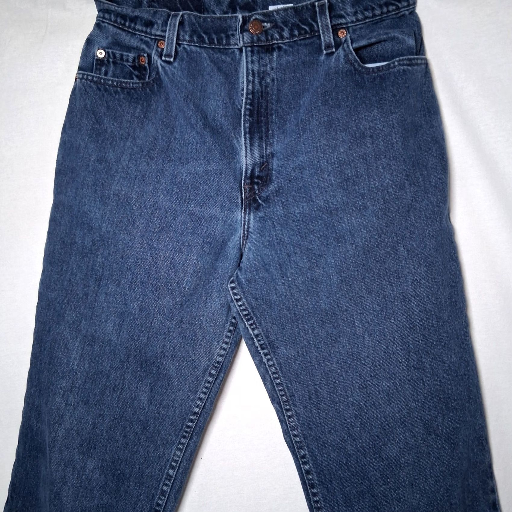 Levi's VINTAGE Levi's 551 Jeans Women Size 14 Med Relaxed Fit Tapered Leg Blue Denim Jeans 5-Pocket Womens 90s USA Made Size 36" / US 14 / IT 50 - 7 Thumbnail