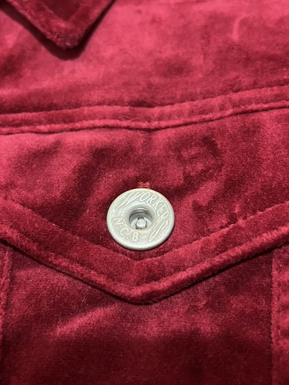 Japanese Brand Nicole Club Red Velvet Jacket Workers Size XS / US 0-2 / IT 36-38 - 4 Thumbnail