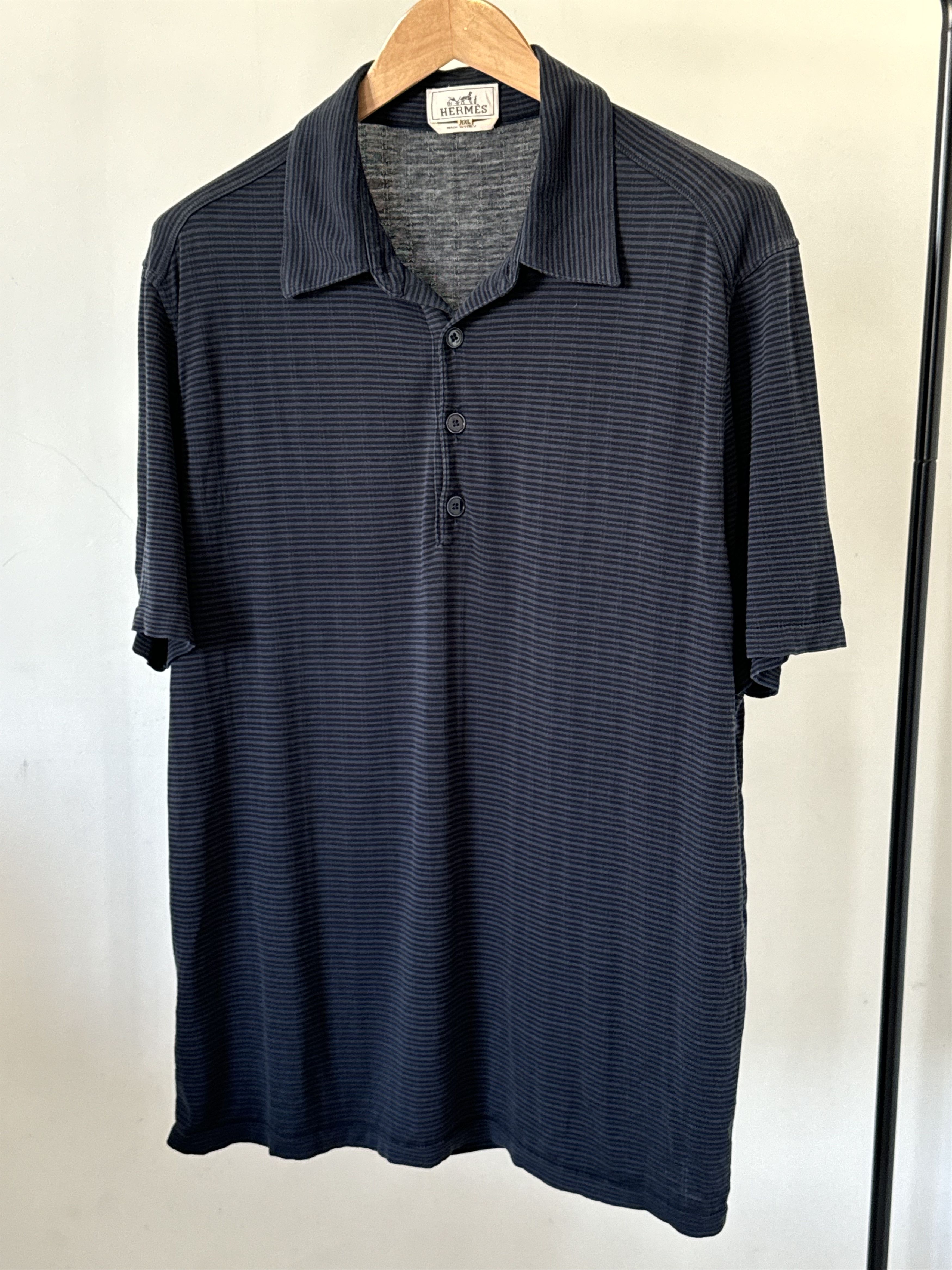 Hermes Hermes Paris Men Polo Shirt Striped Cotton size XL Size US XL / EU 56 / 4 - 1 Thumbnail